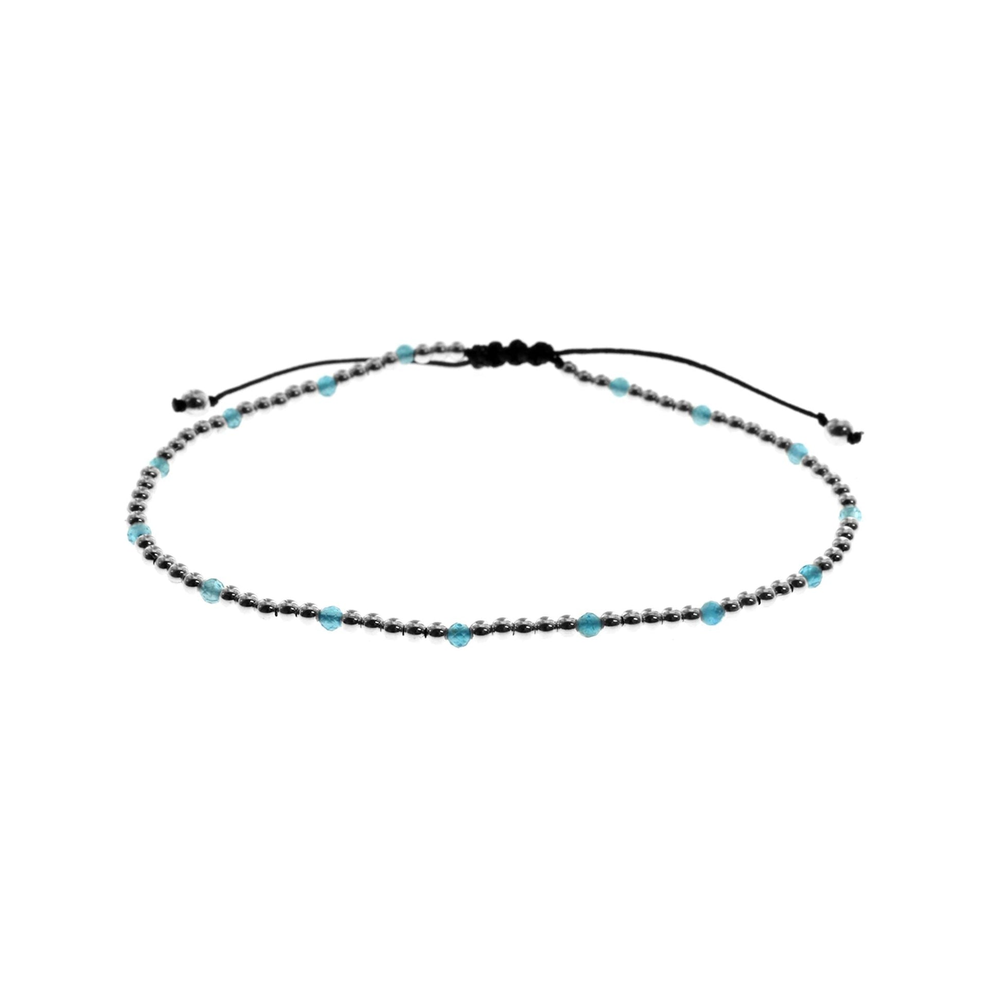 Avianna silver & apatite cotton bracelet