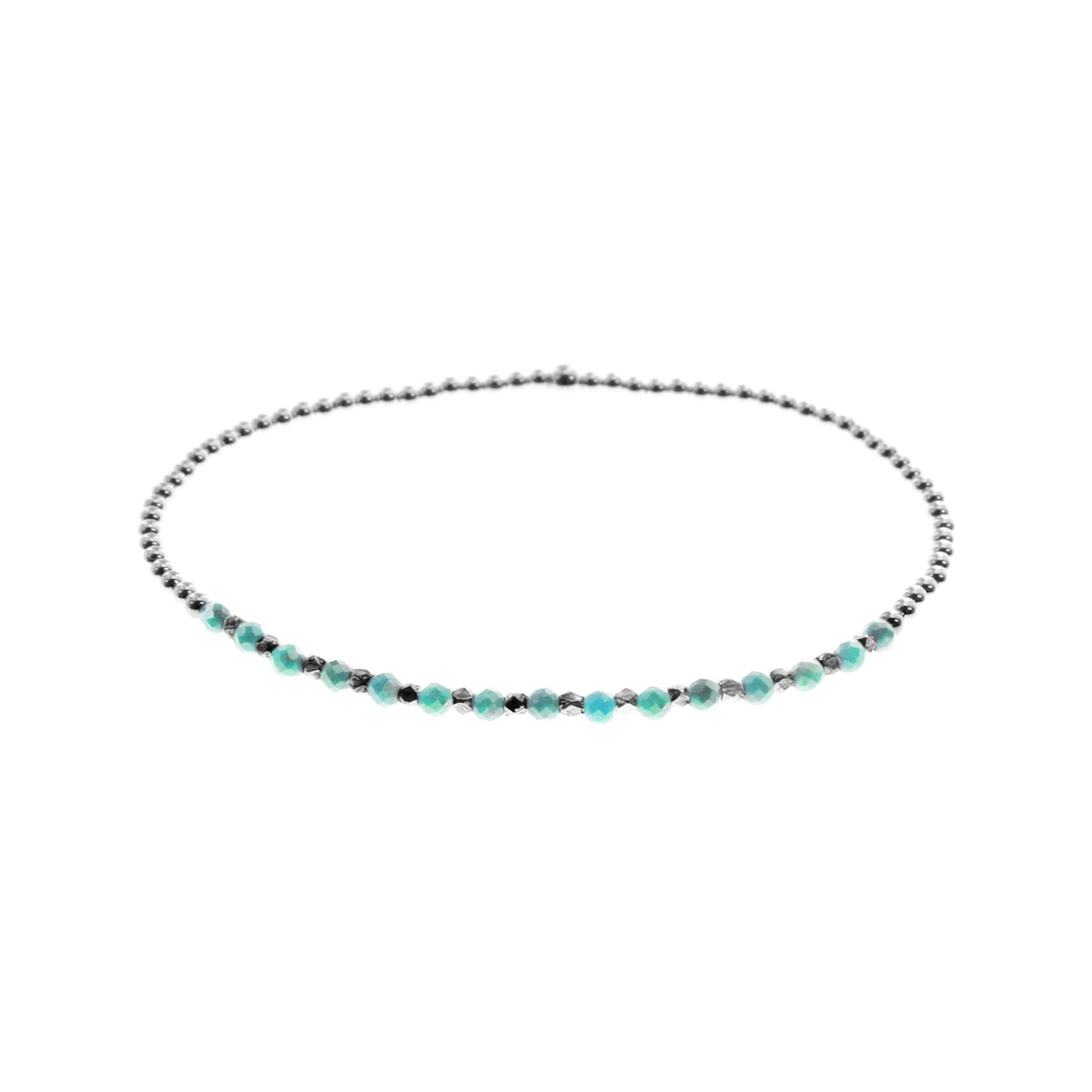 Sophia half silver stretch amazonite bead bracelet