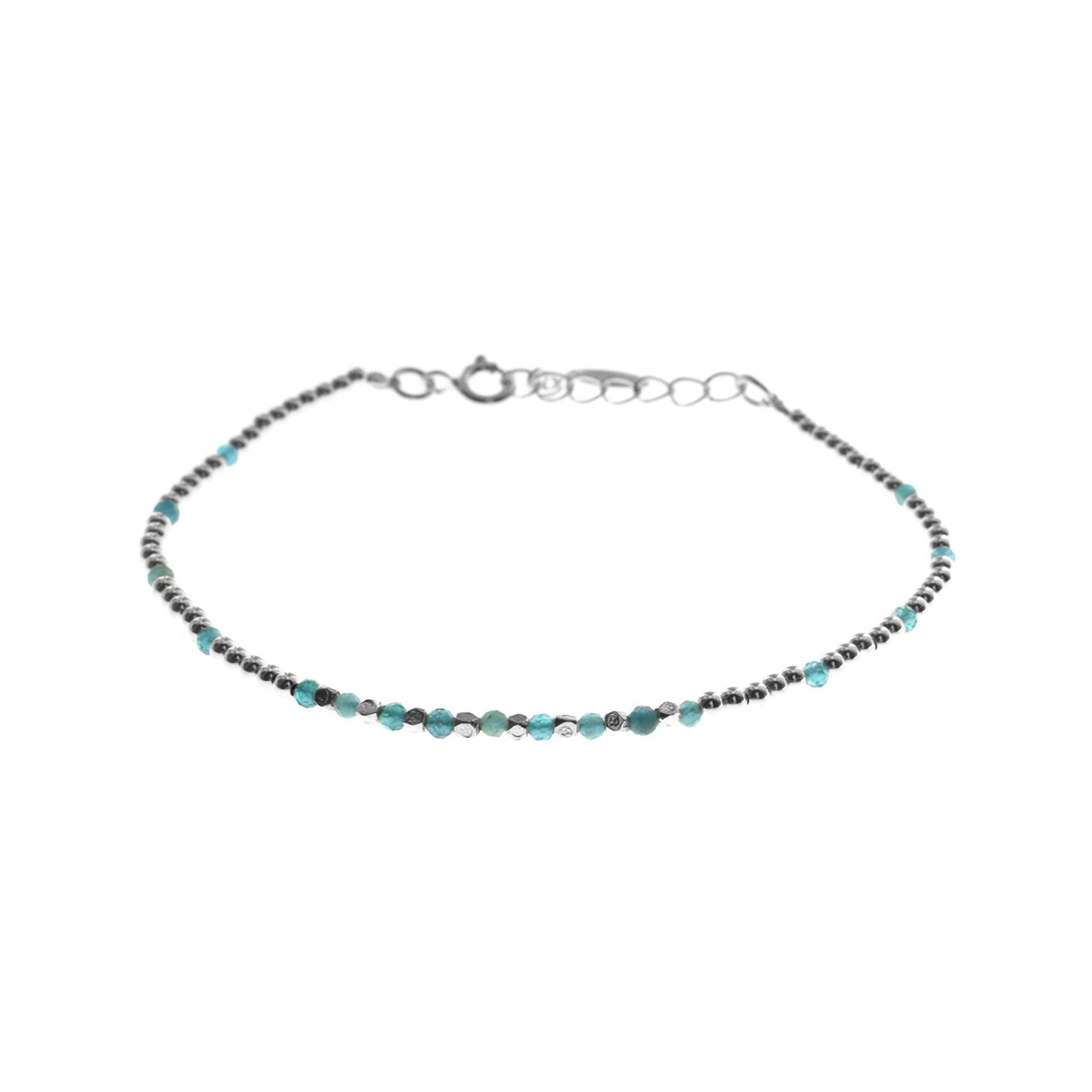 Avianna apatite & silver bead clasped bracelet