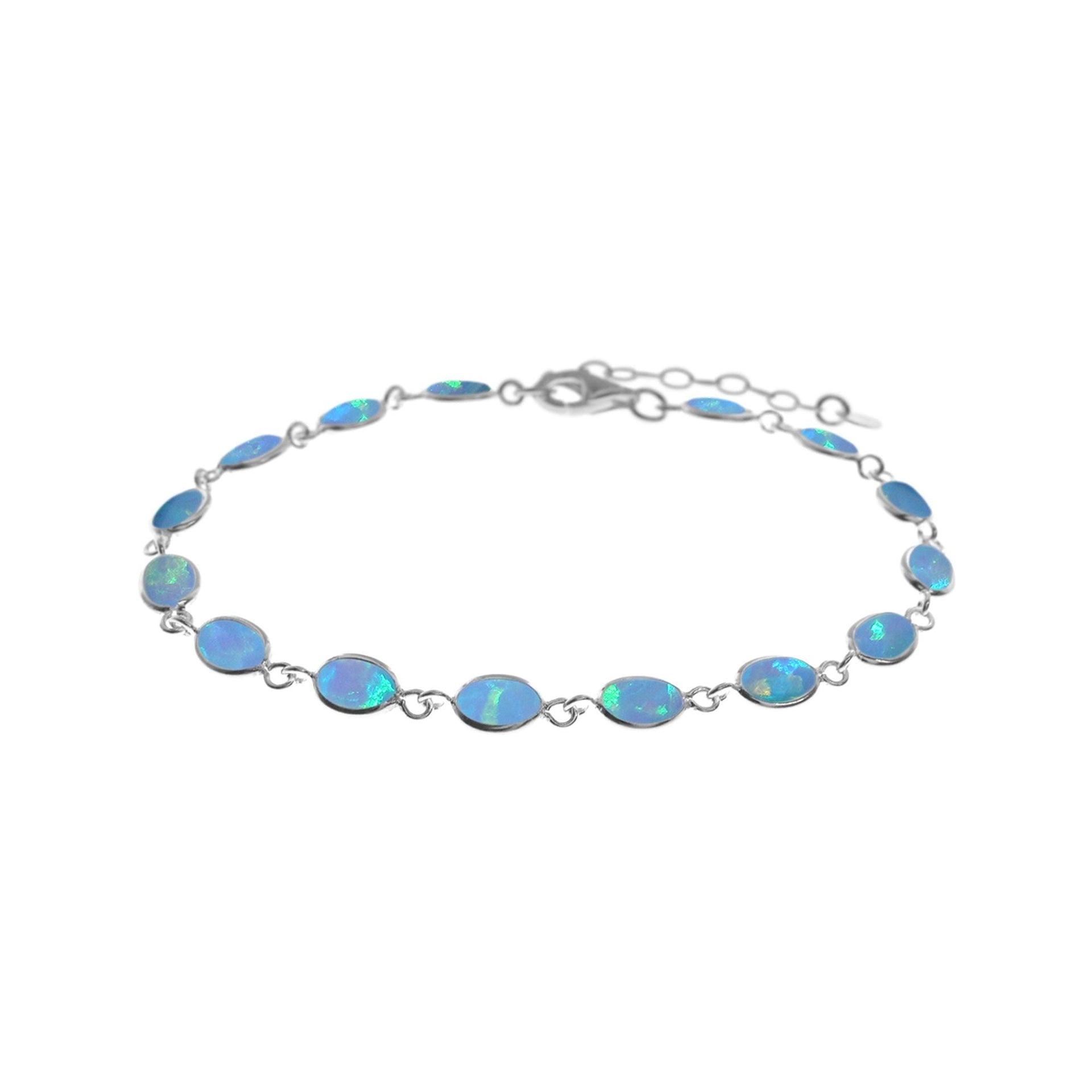 Angelica dainty oval blue opalique bracelet