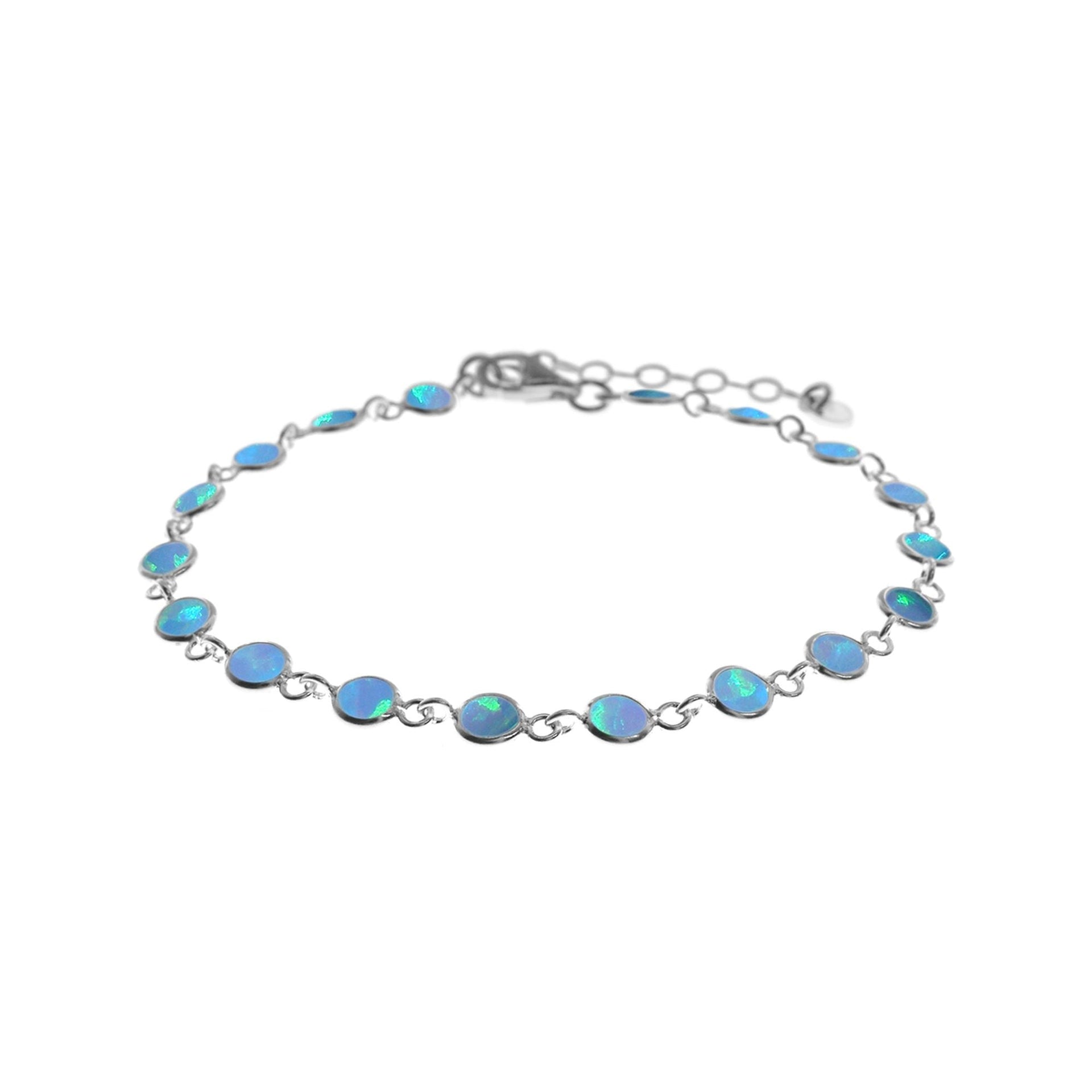 Angelica dainty round blue opalique bracelet