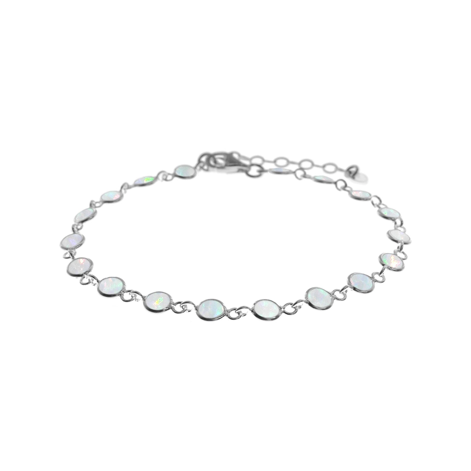 Angelica dainty round white opalique bracelet