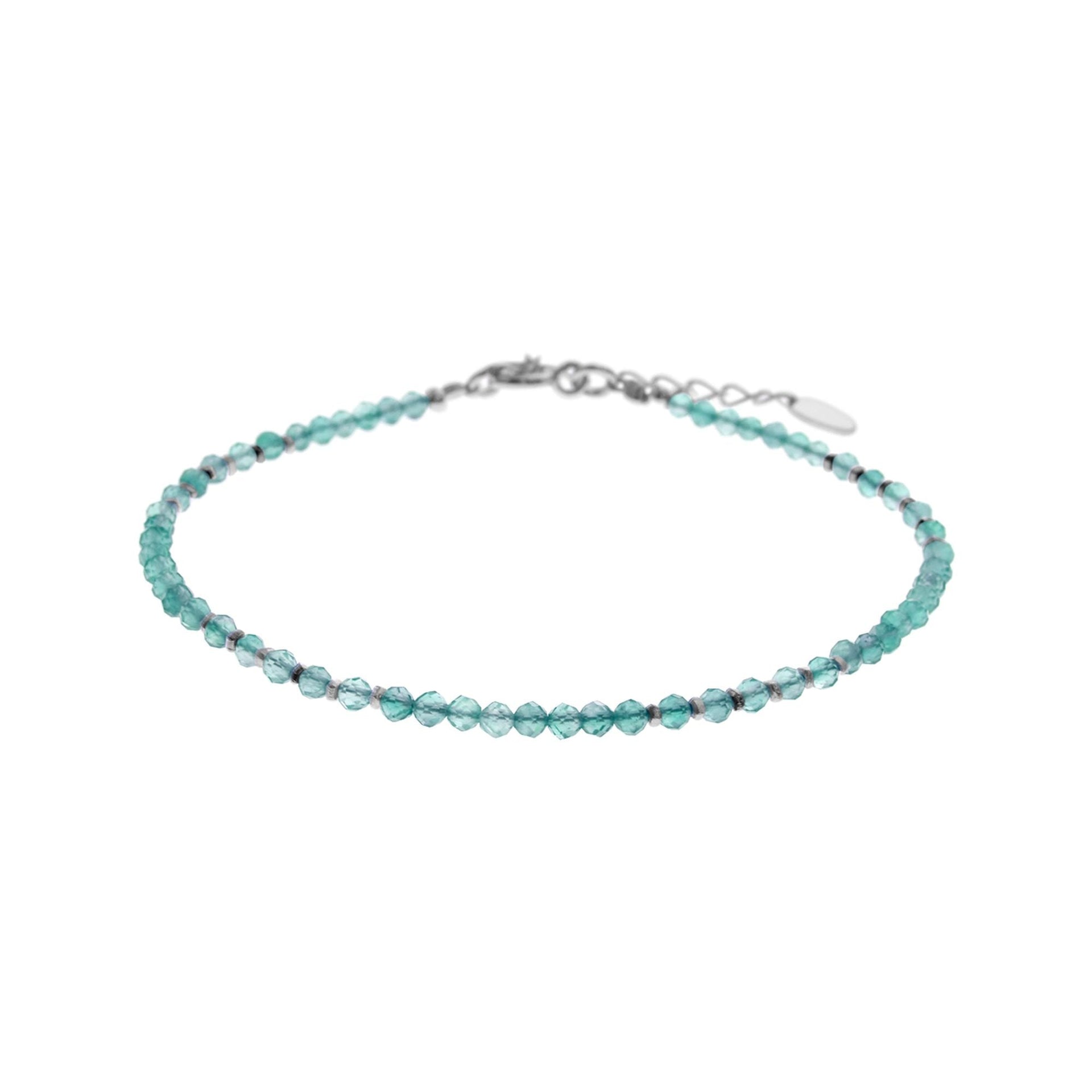 Sophia fine beaded amazonite & silver clasped bracelet