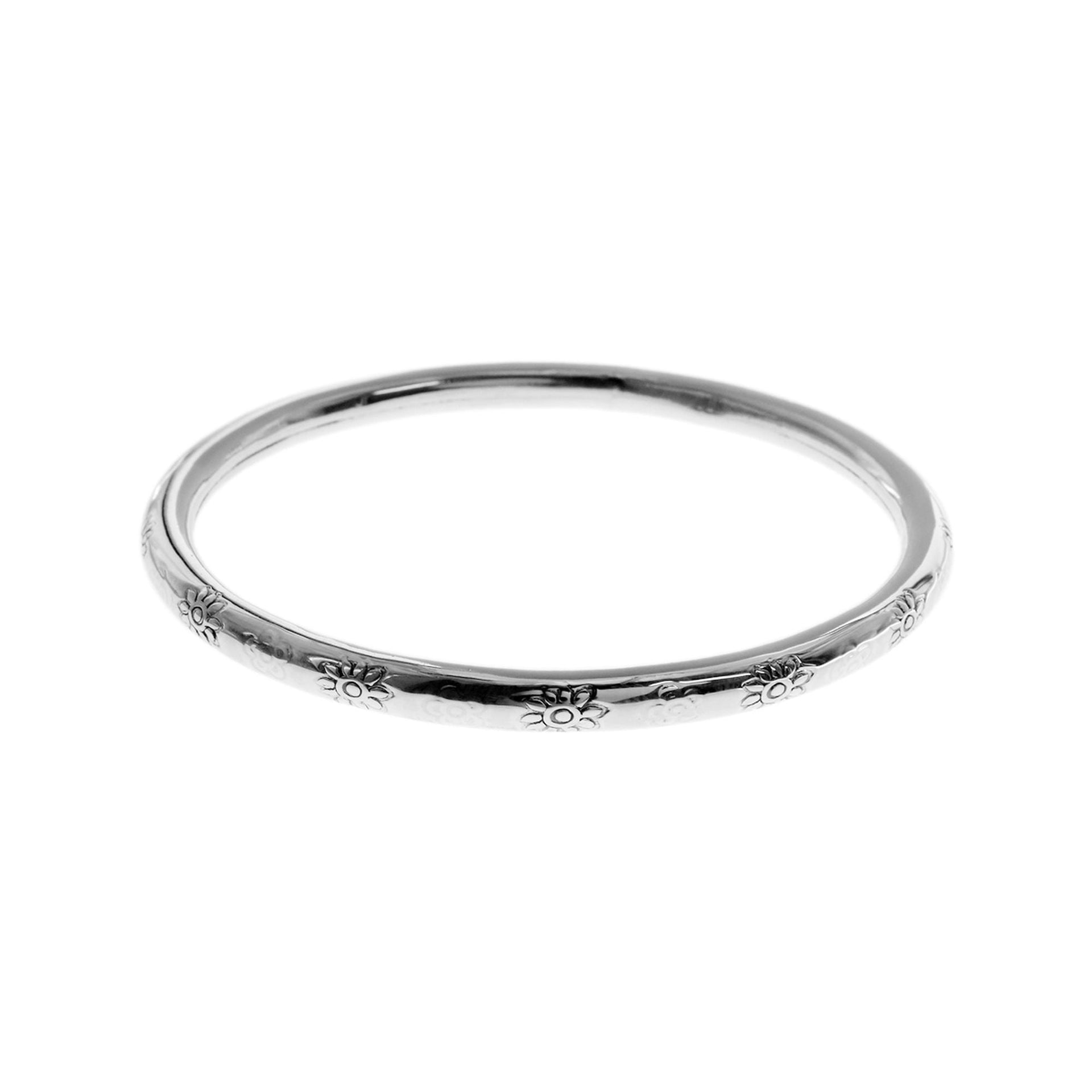 Catalina stamped flower bangle