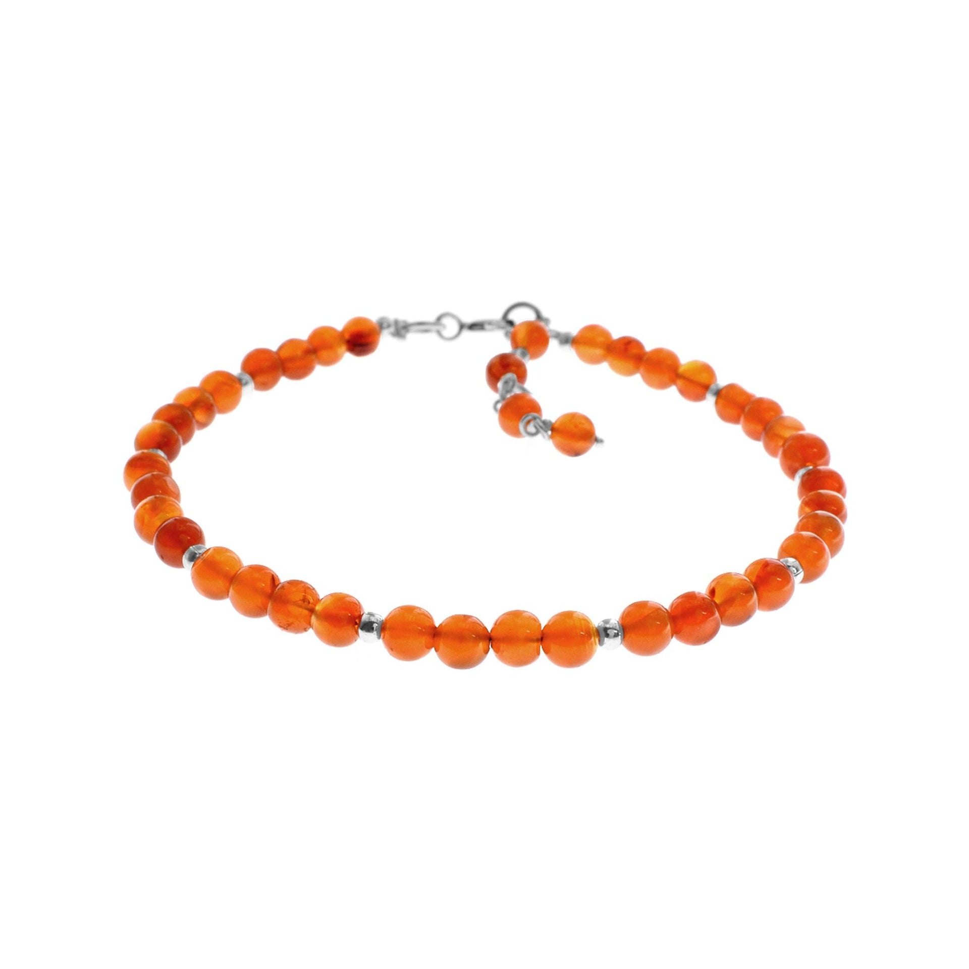 Jaelyn cluster carnelian & silver bead bracelet