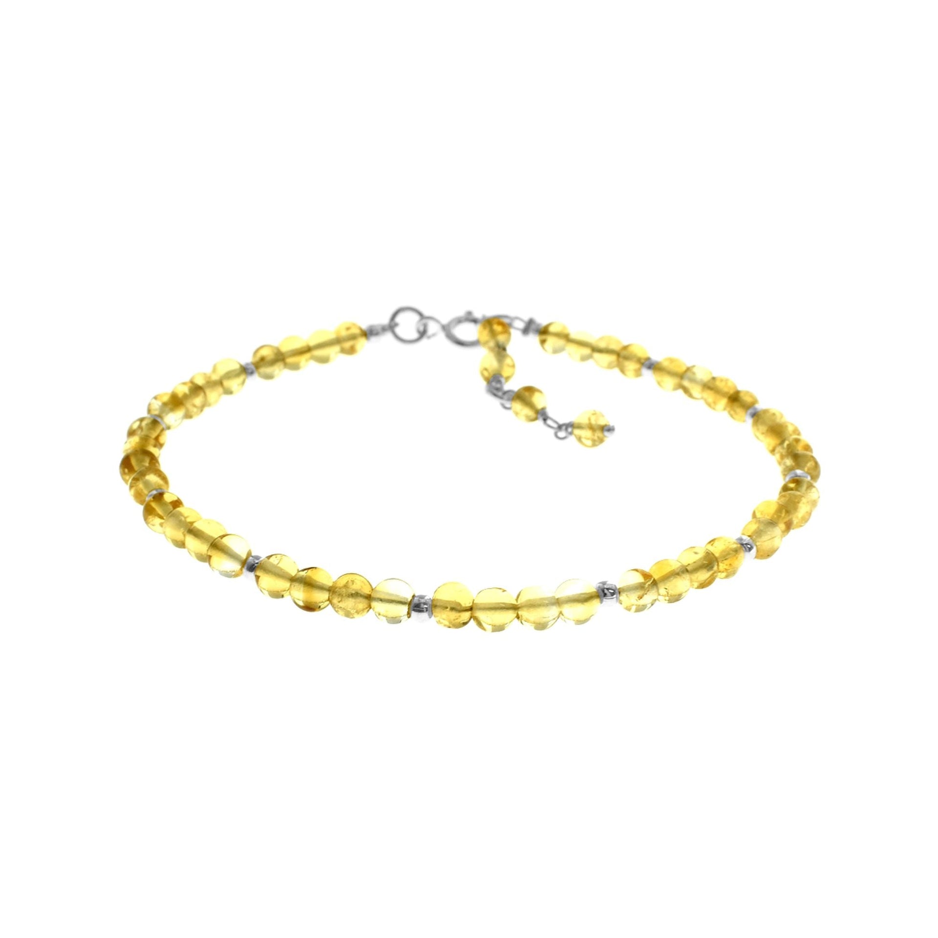 Jaelyn cluster citrine & silver bead bracelet