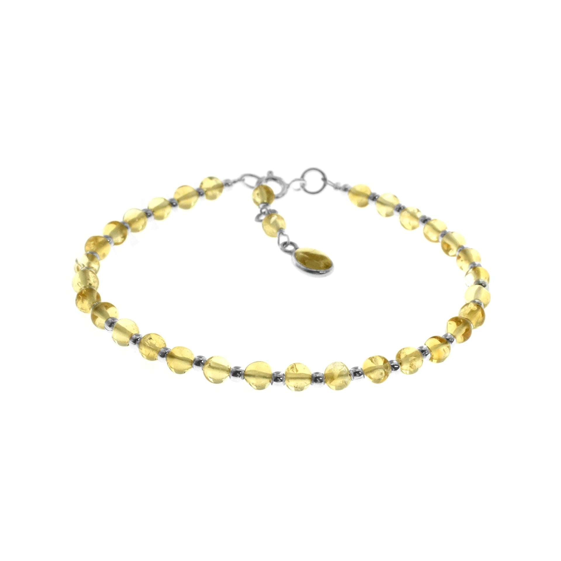Jaelyn citrine & silver bead bracelet