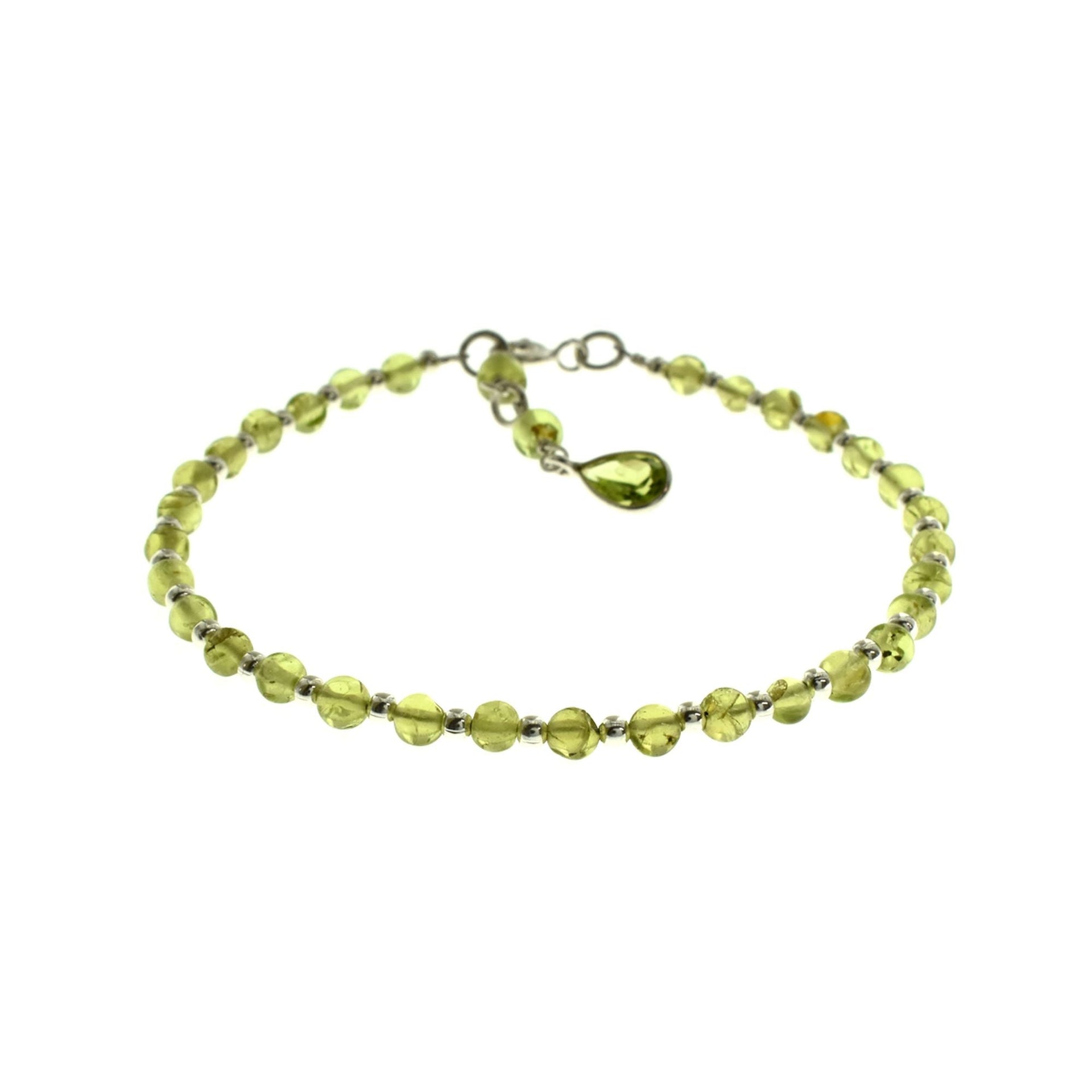 Jaelyn peridot & silver bead bracelet