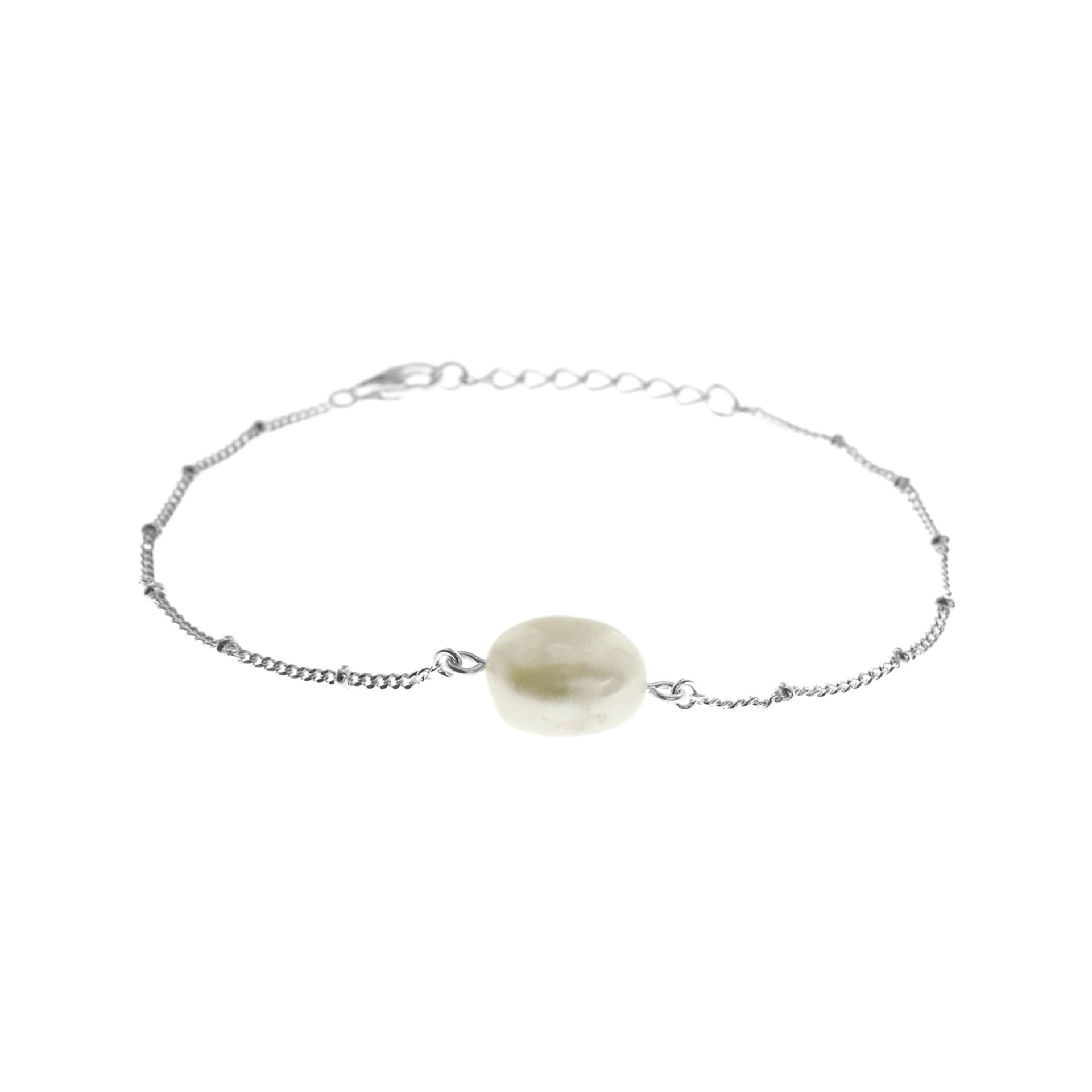 Blythe satellite silver chain bracelet with pearl