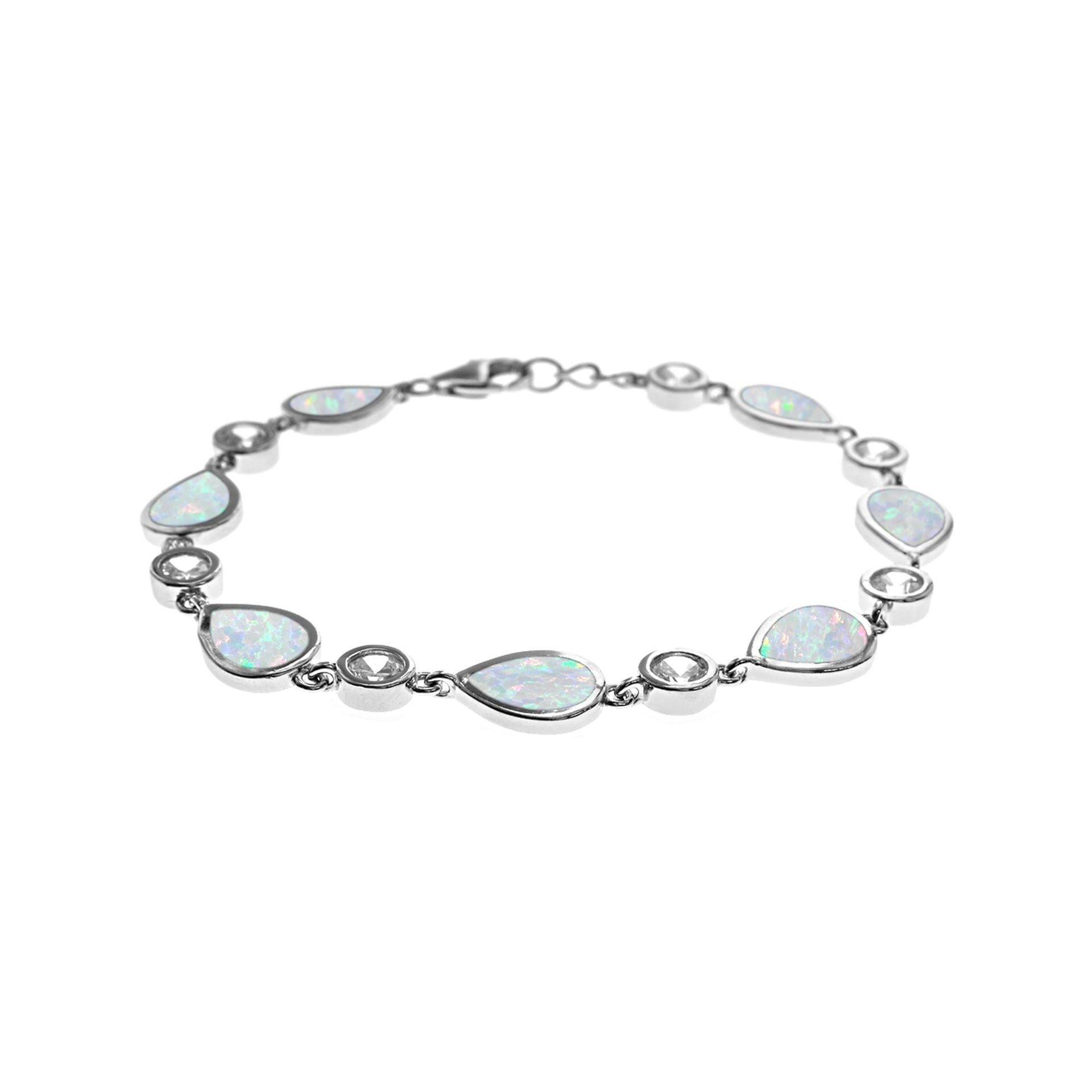 Diana teardrop white opalique & CZ bracelet