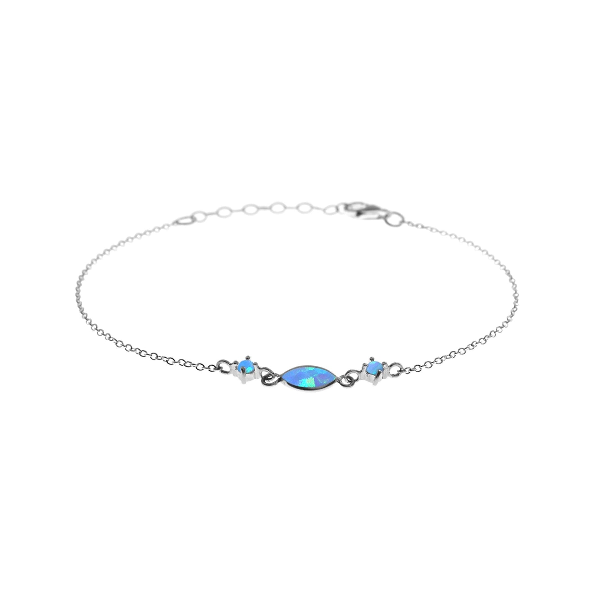 Bethan marquis & round blue opalique & silver bracelet