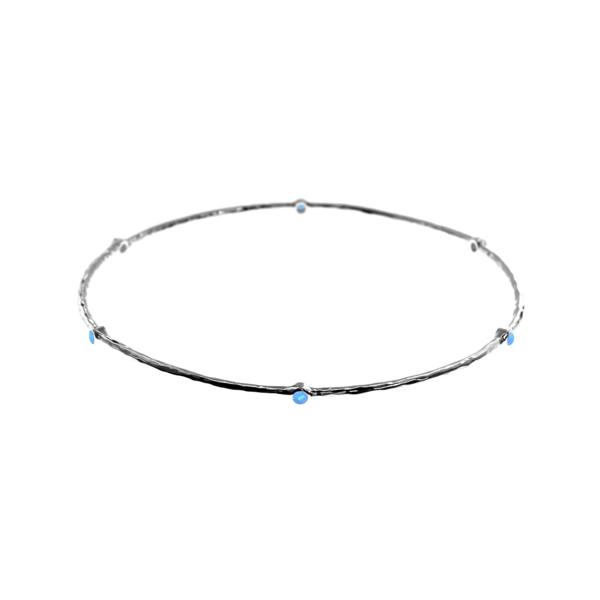 Angelica silver & blue opalique bangle