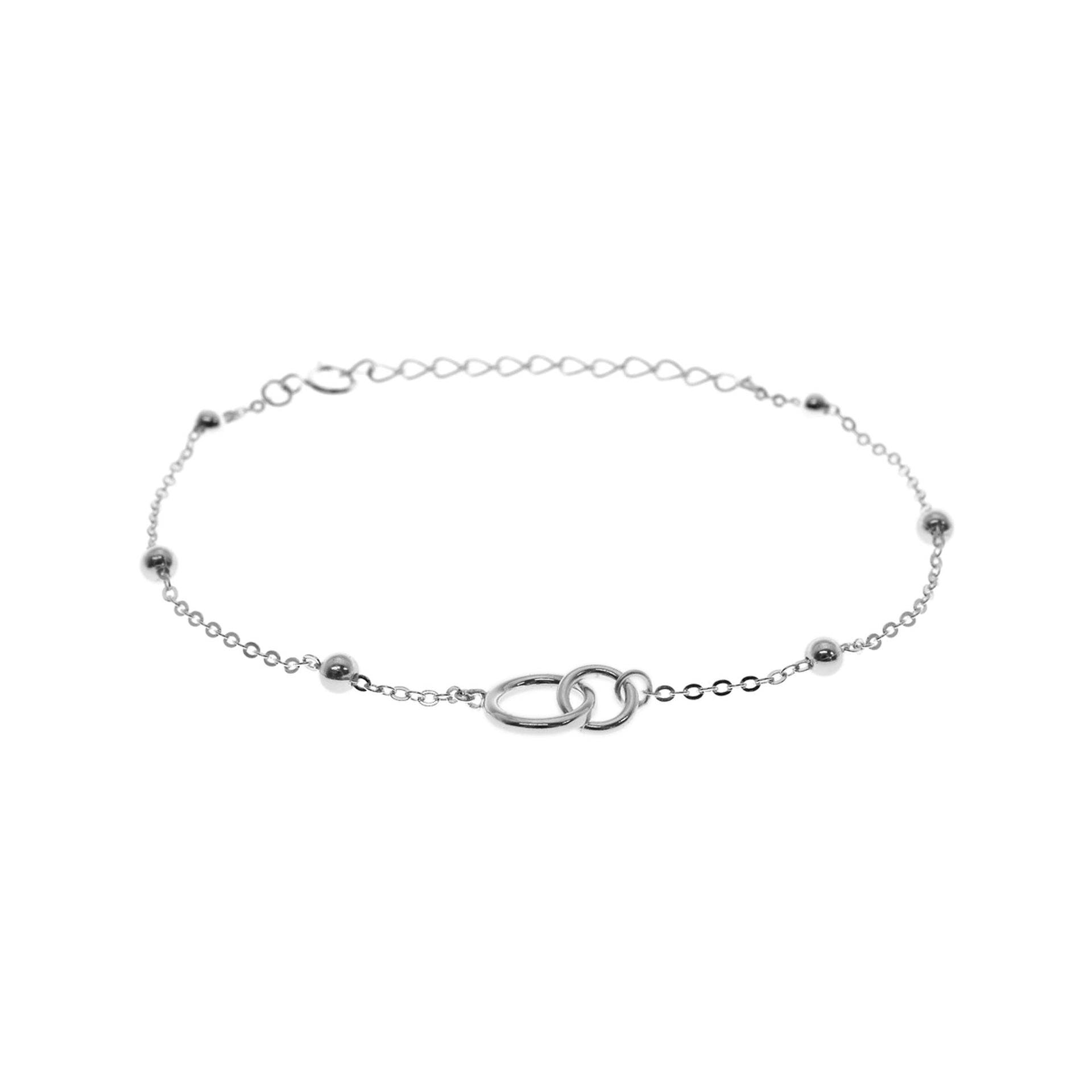 Zoe interlinked circle silver satellite chain bracelet