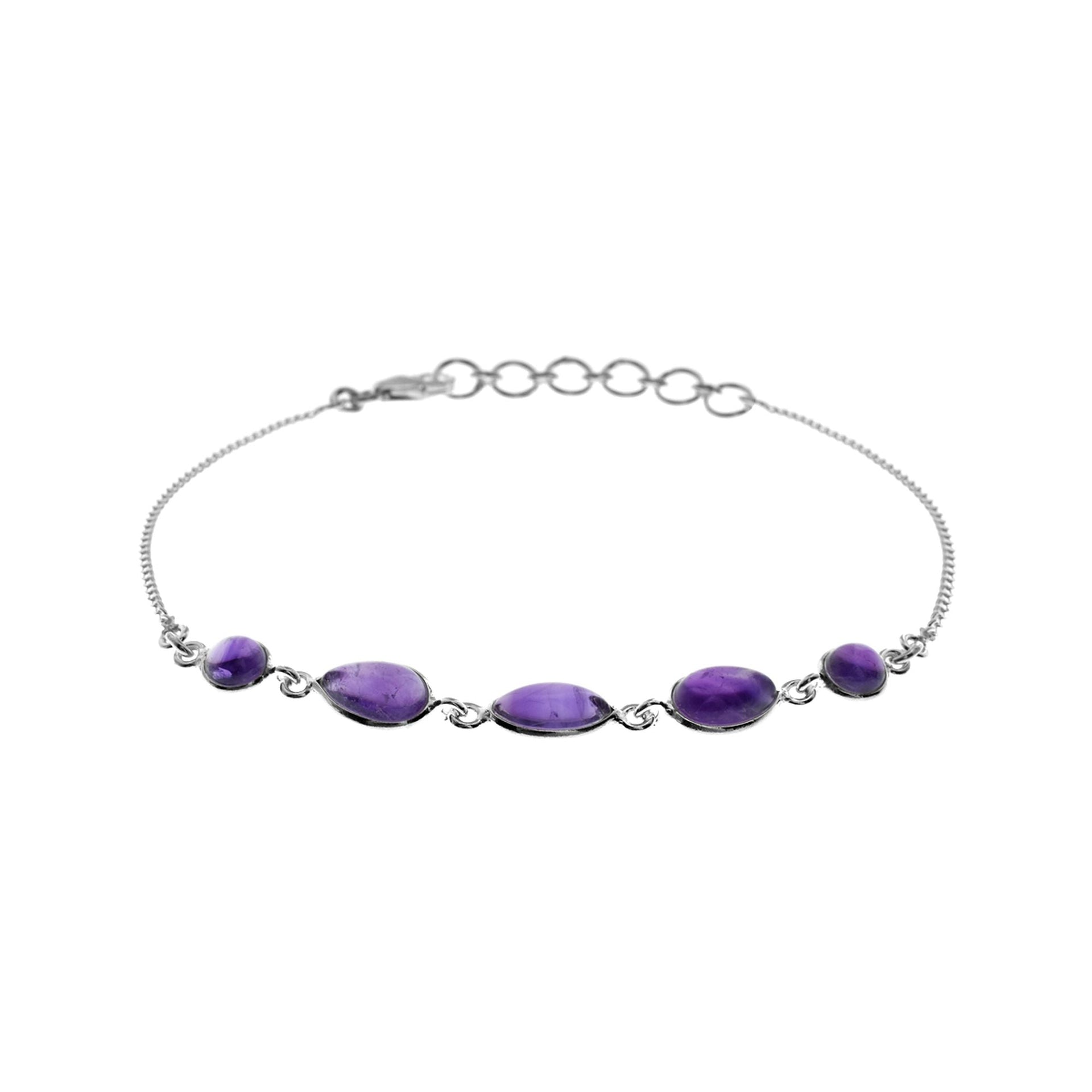 Bridget multi-shape amethyst & chain bracelet
