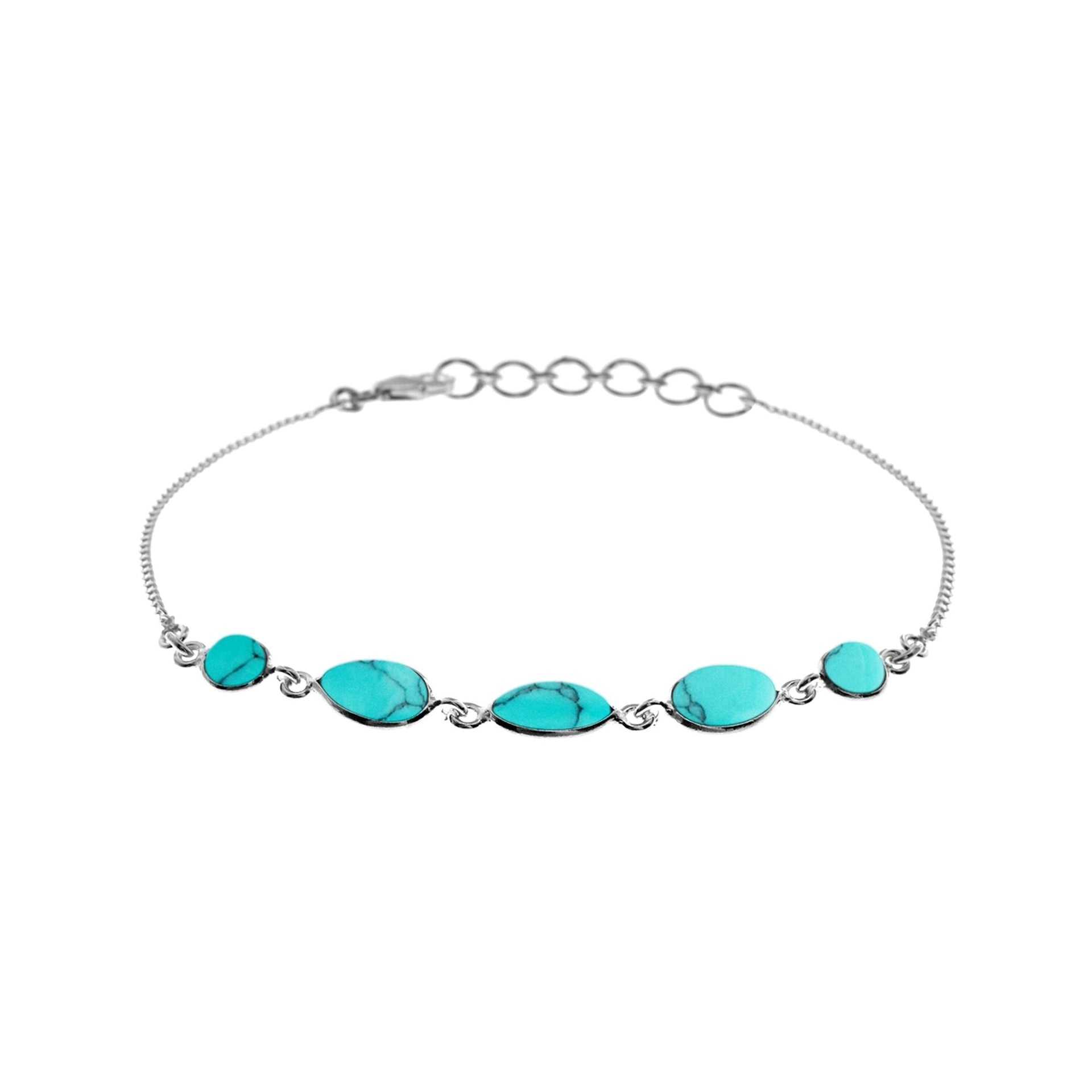 Bridget multi-shape turquoise & chain bracelet