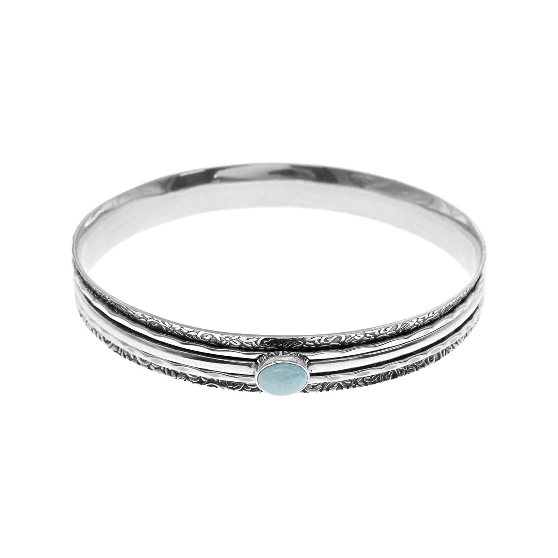 Catalina larimar triple spinner bangle