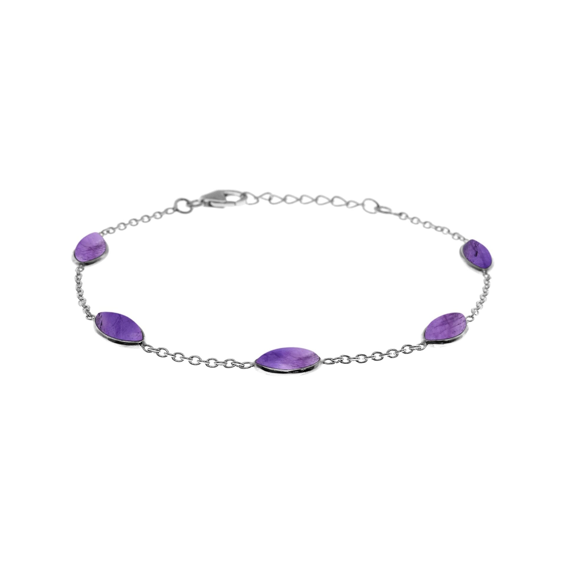 Bridget marquis amethyst & silver chain bracelet
