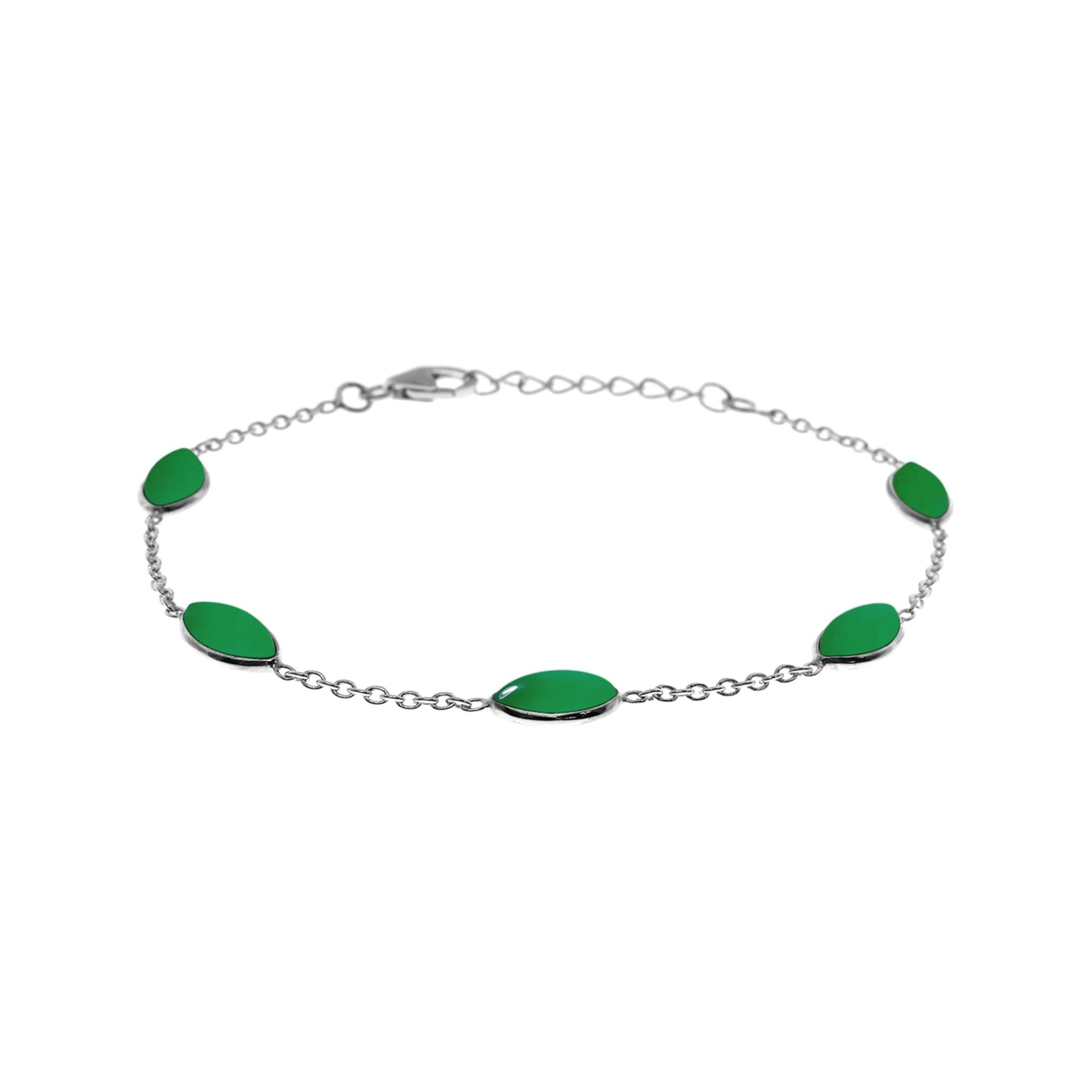 Bridget marquis green agate chain bracelet