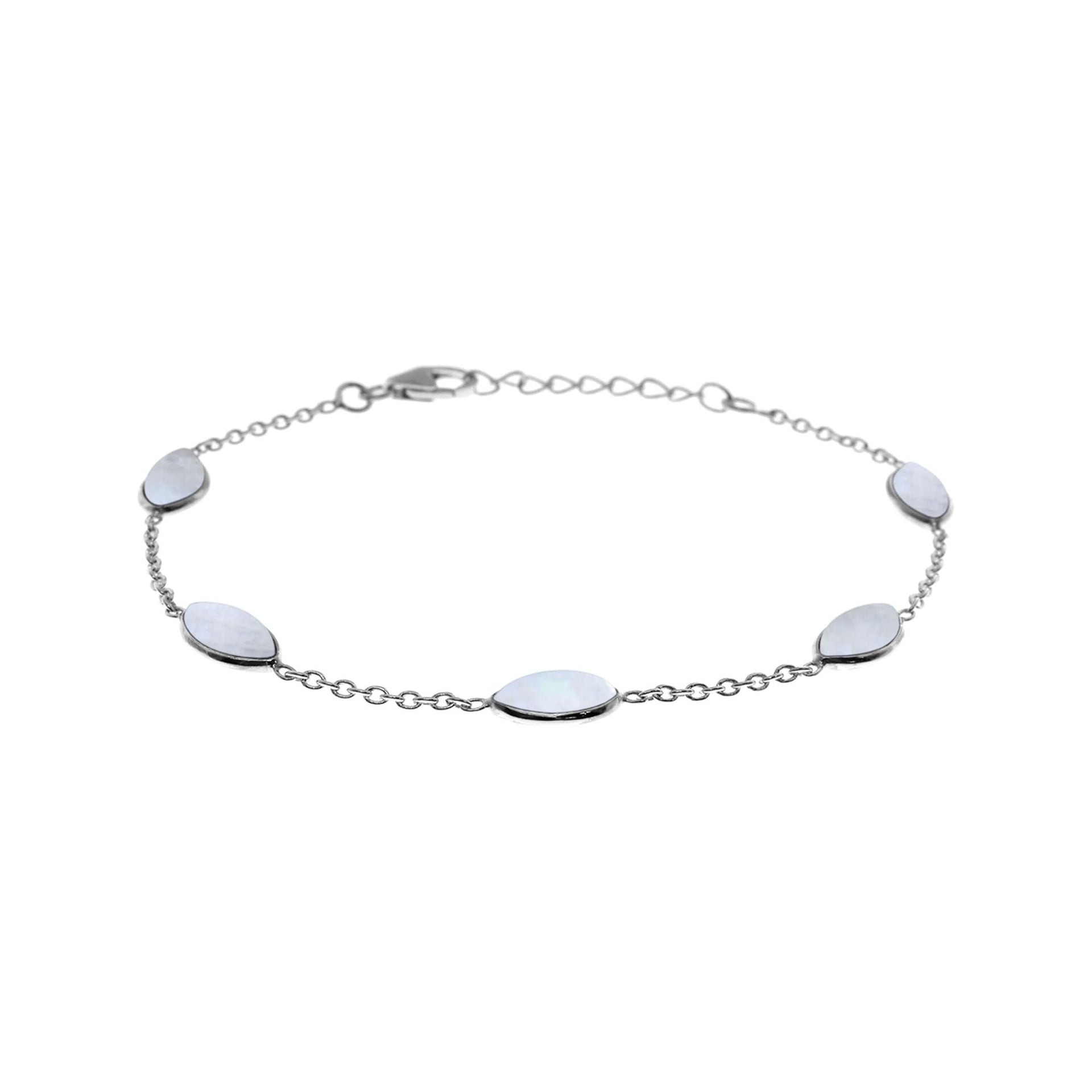 Bridget marquis rainbow moonstone & silver chain bracelet