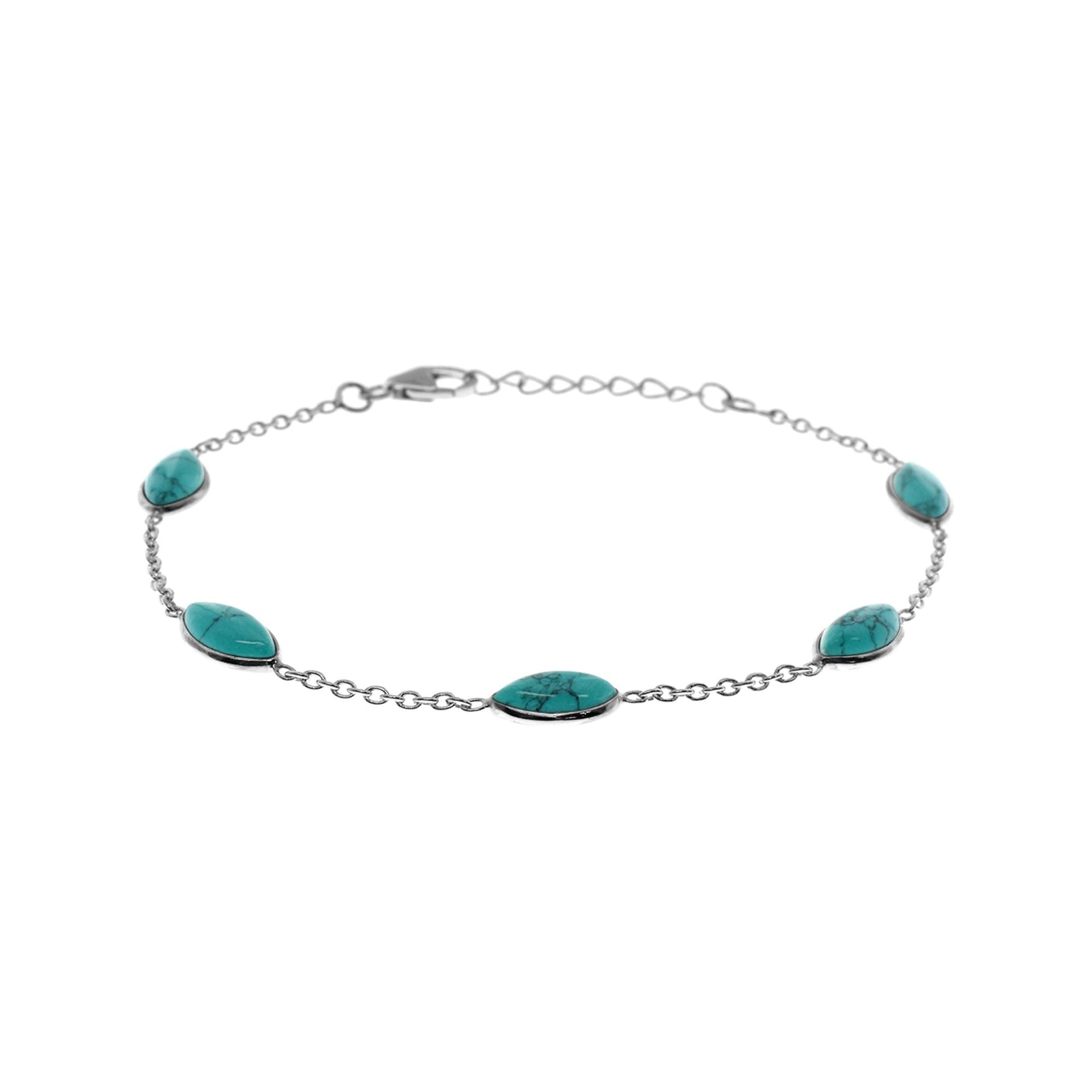 Bridget marquis turquoise & silver chain bracelet