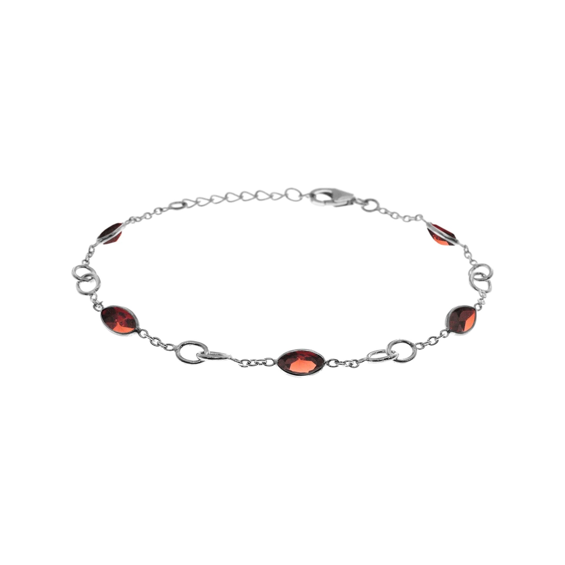 Bridget marquis garnet double loop bracelet