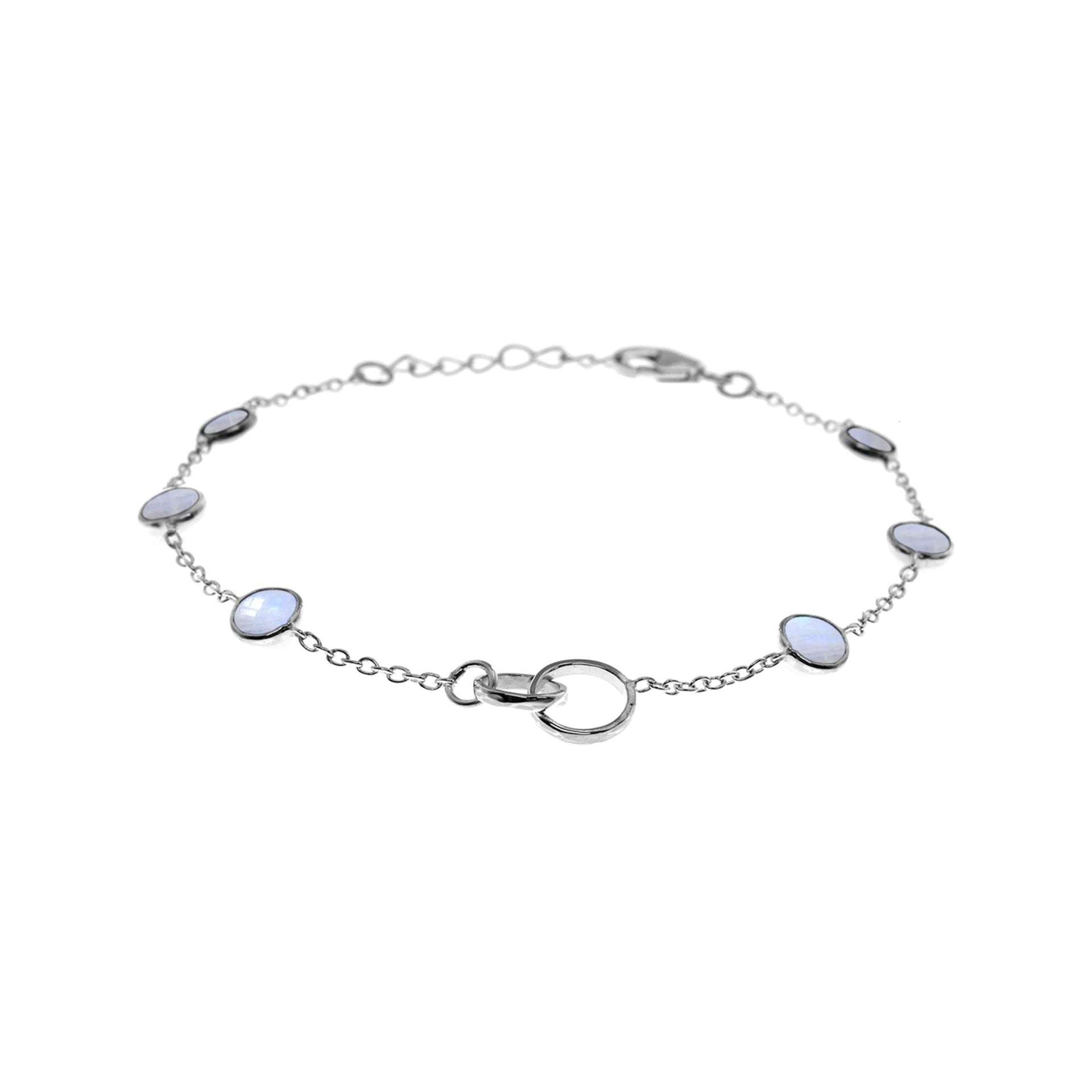 Bridget rainbow moonstone double centre link bracelet