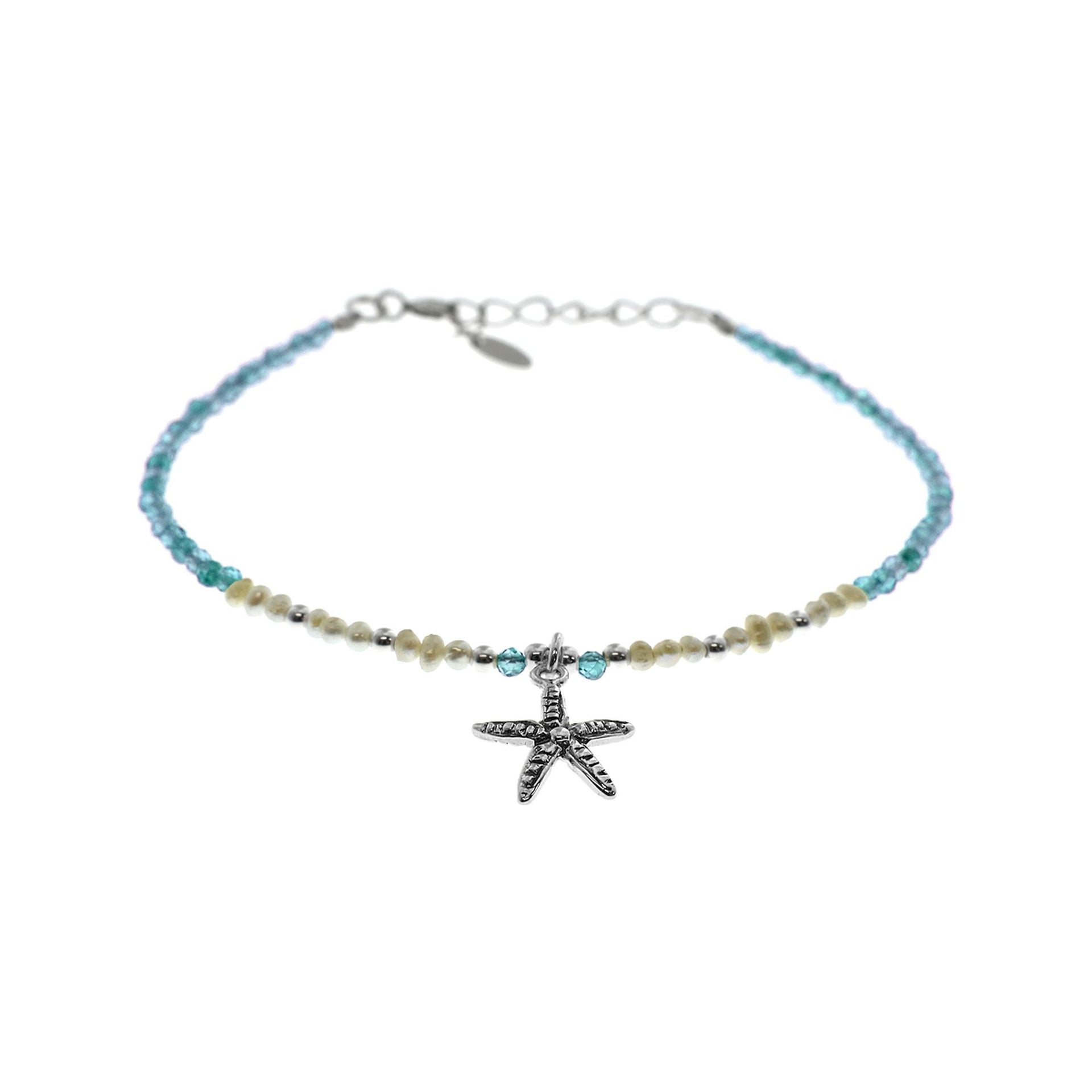 Avianna apatite & freshwater pearl starfish bracelet