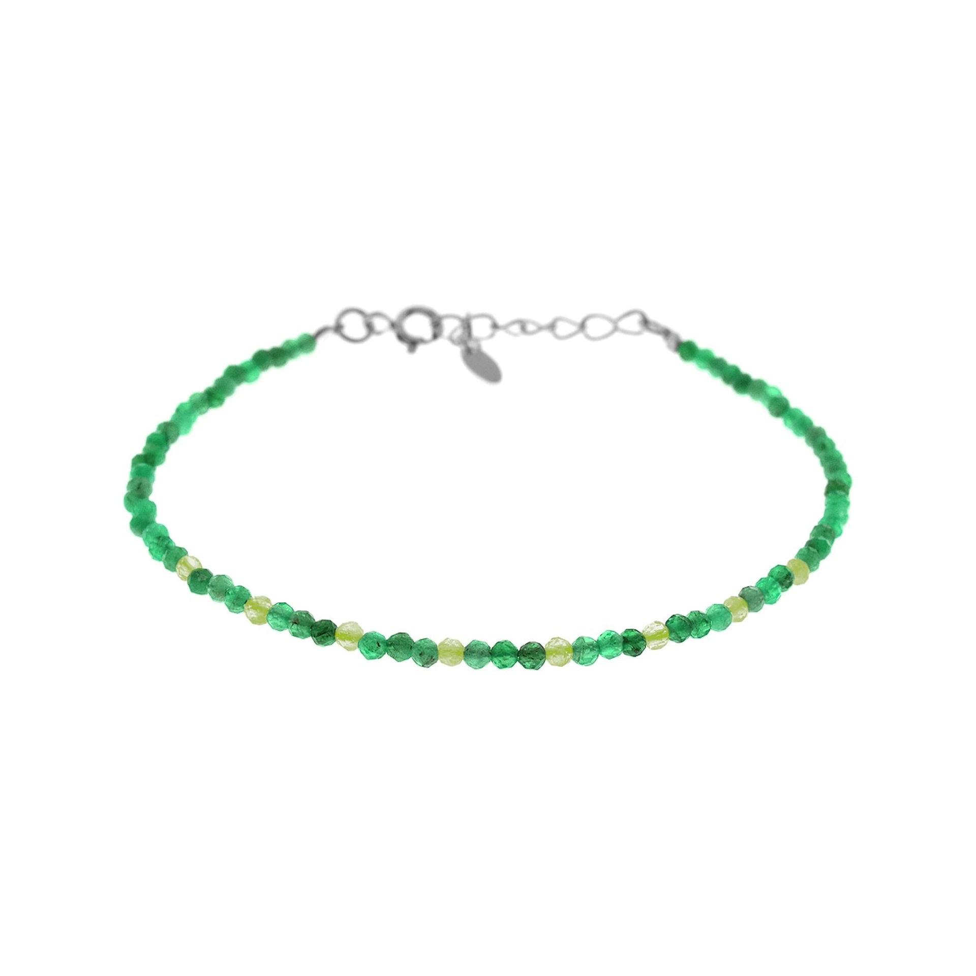 Avianna green agate & peridot bead bracelet