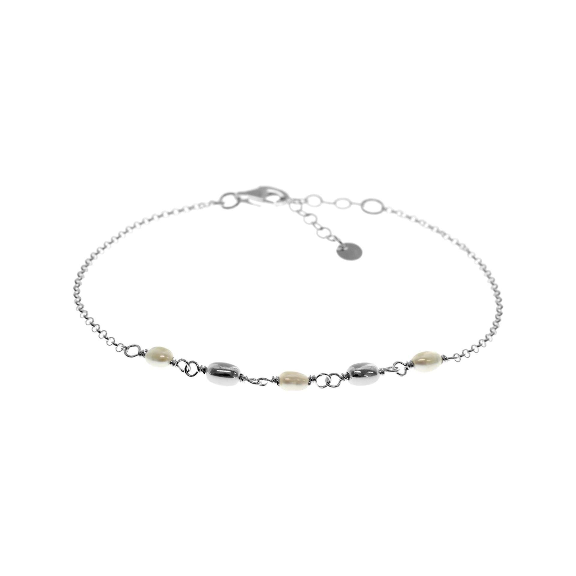 Blythe rice pearl & nugget bracelet