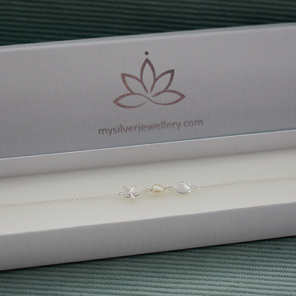 Mila sea scene & pearl bracelet