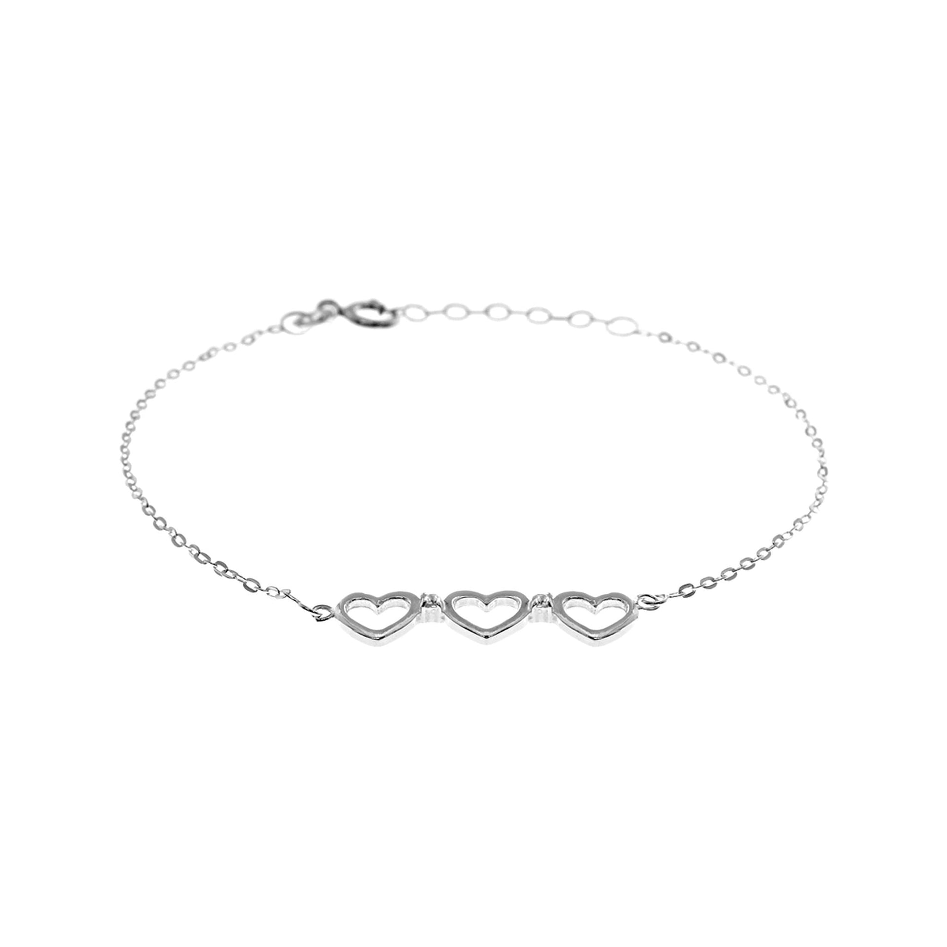 Carrie triple heart bracelet
