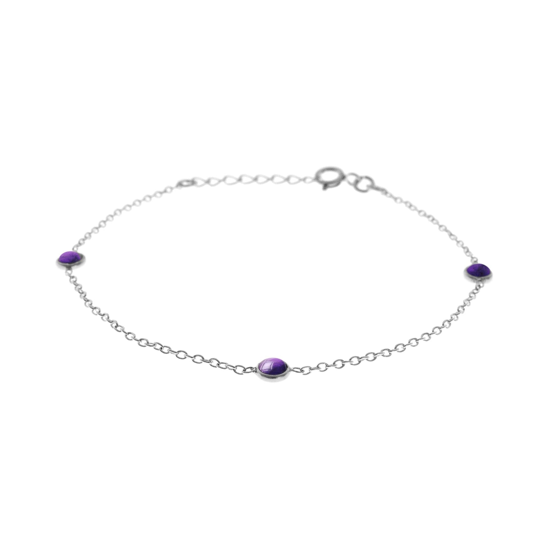 Bridget three stone amethyst chain bracelet