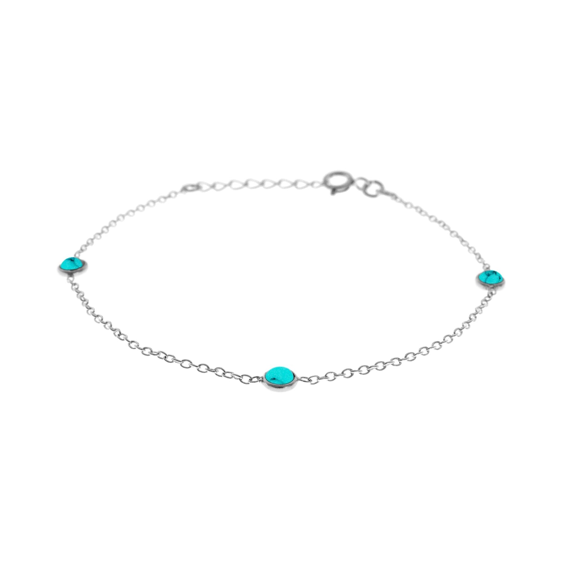 Bridget three stone turquoise chain bracelet