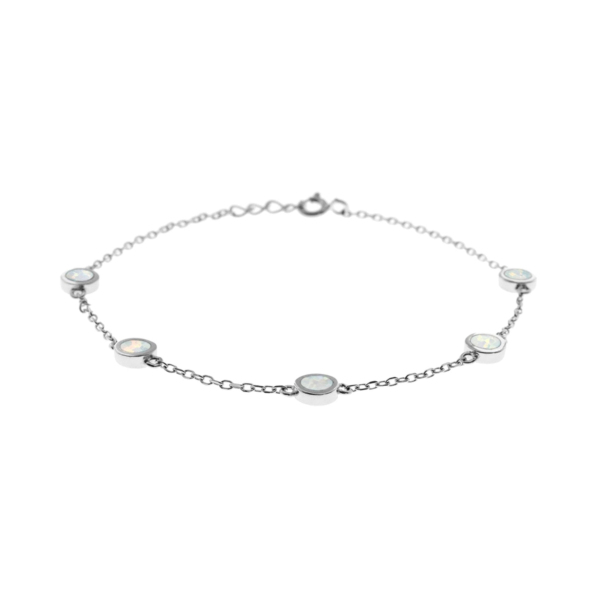 Diana five stone white chain bracelet