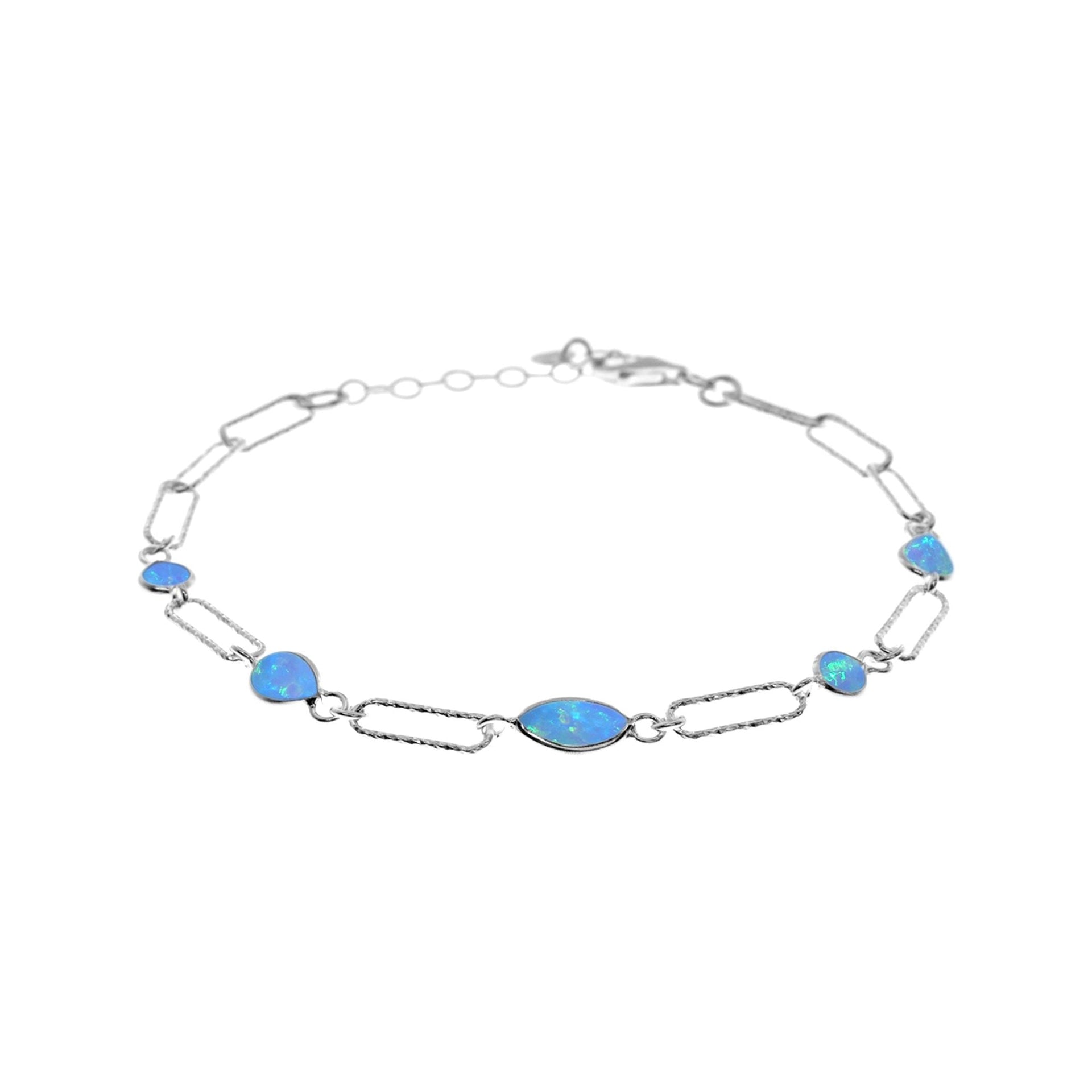 Angelica textured link blue opalique bracelet