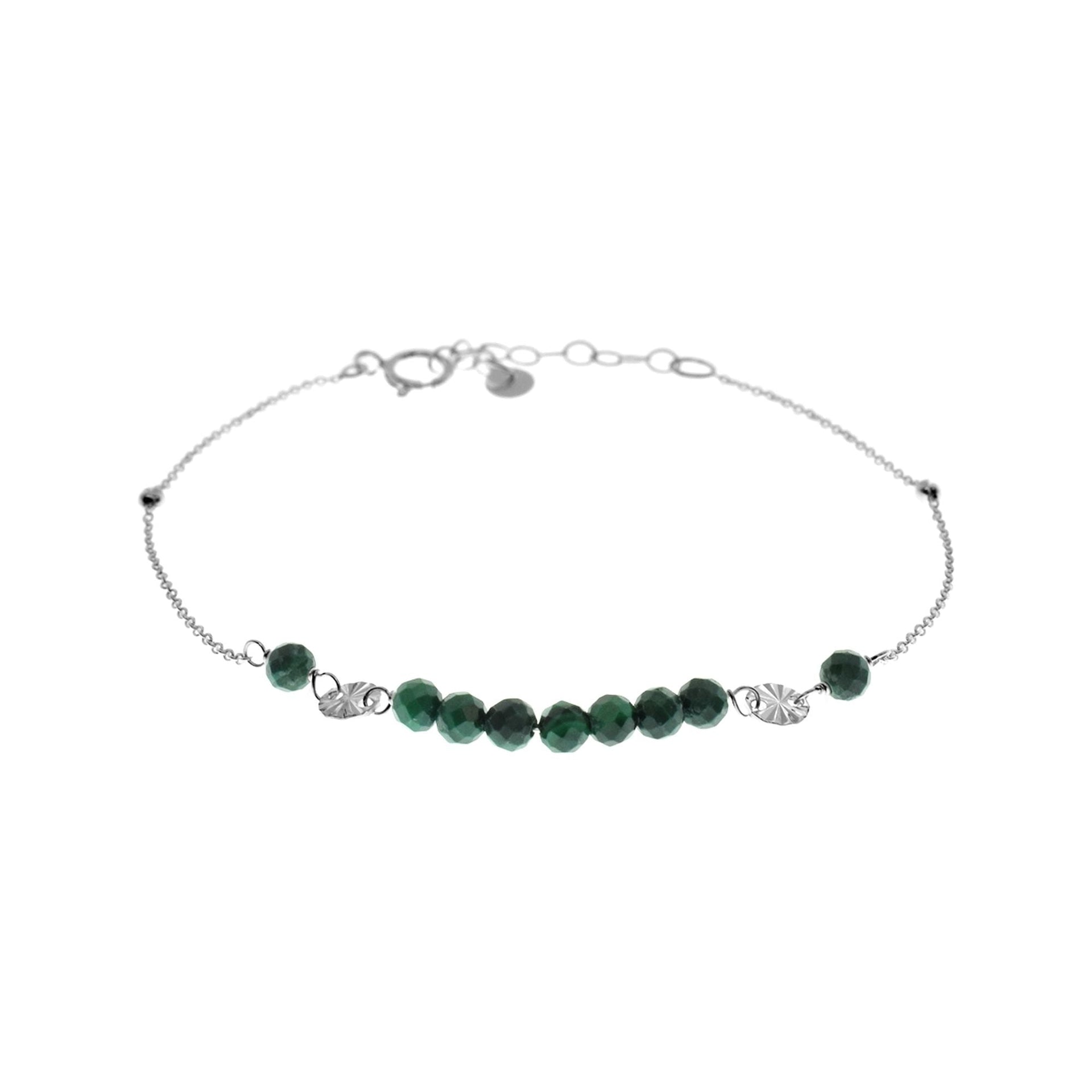 Jaelyn cut malachite beaded and satellite chain bracelet