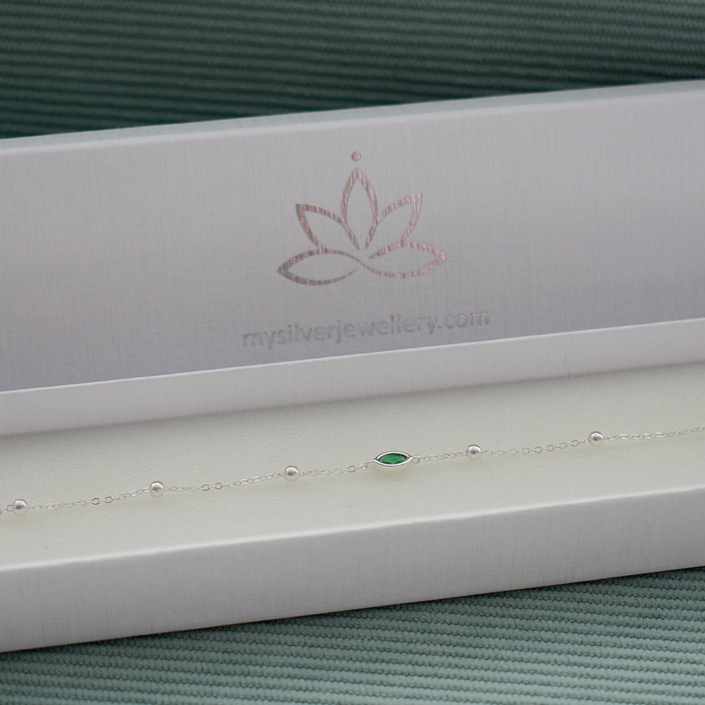 Heidi green CZ marquis bracelet