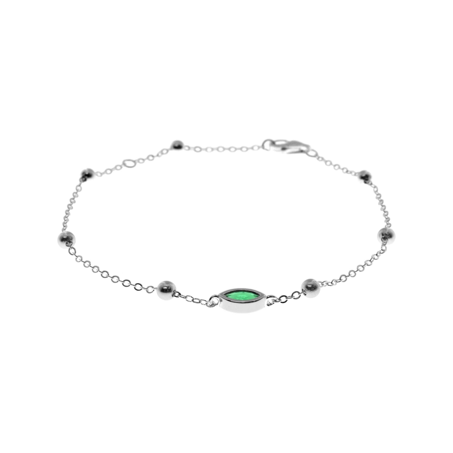 Heidi green CZ marquis bracelet