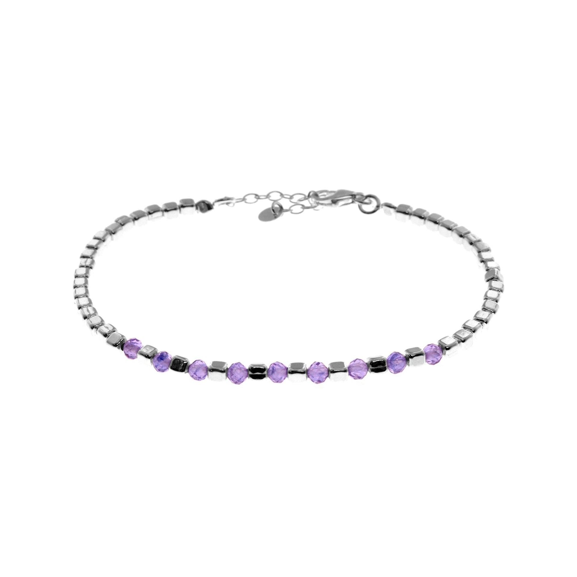 Sophia square amethyst centre clasped bracelet