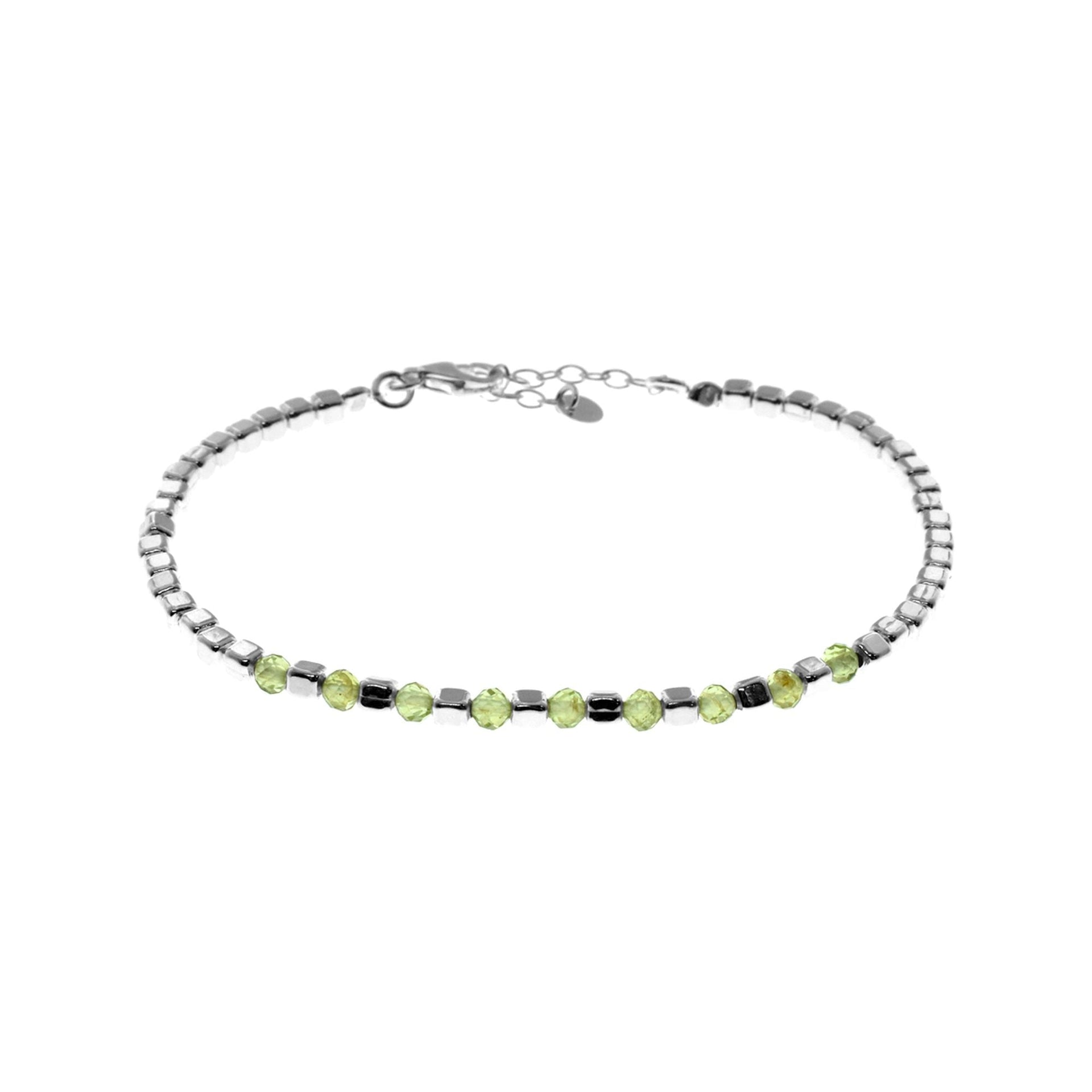 Sophia square peridot centre clasped bracelet