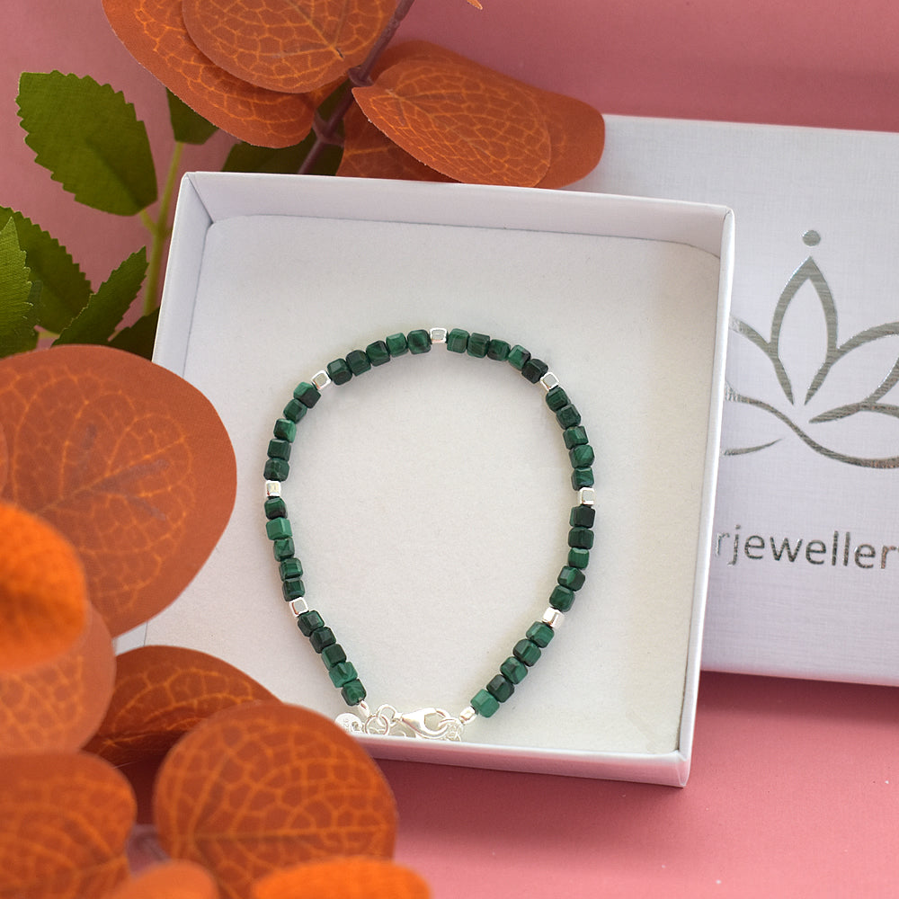 Jaelyn square malachite bracelet