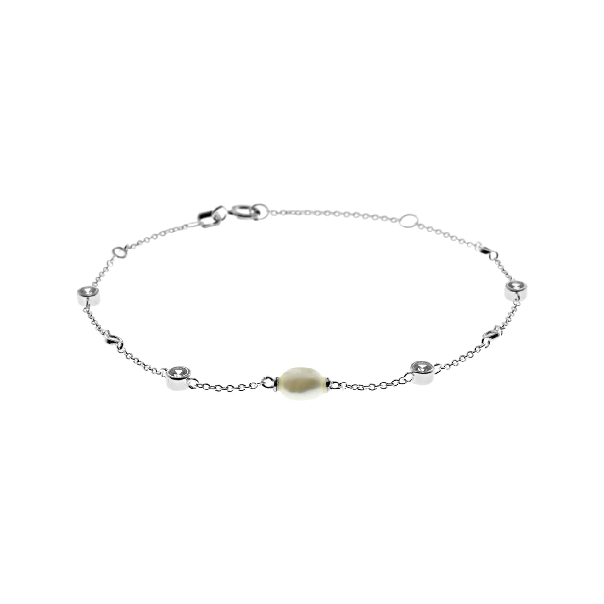 Rosa station CZ & pearl bracelet