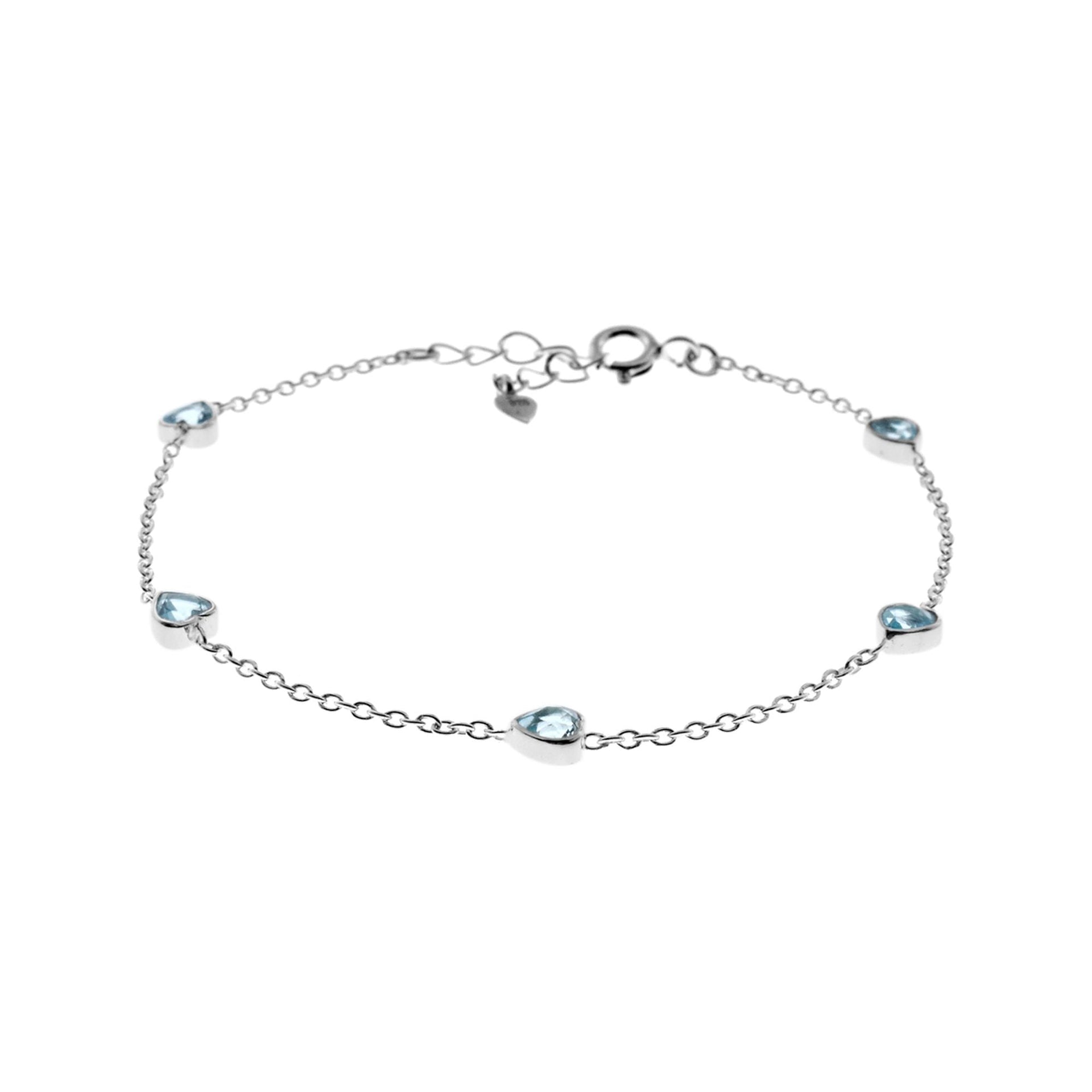 Samira blue topaz heart bracelet