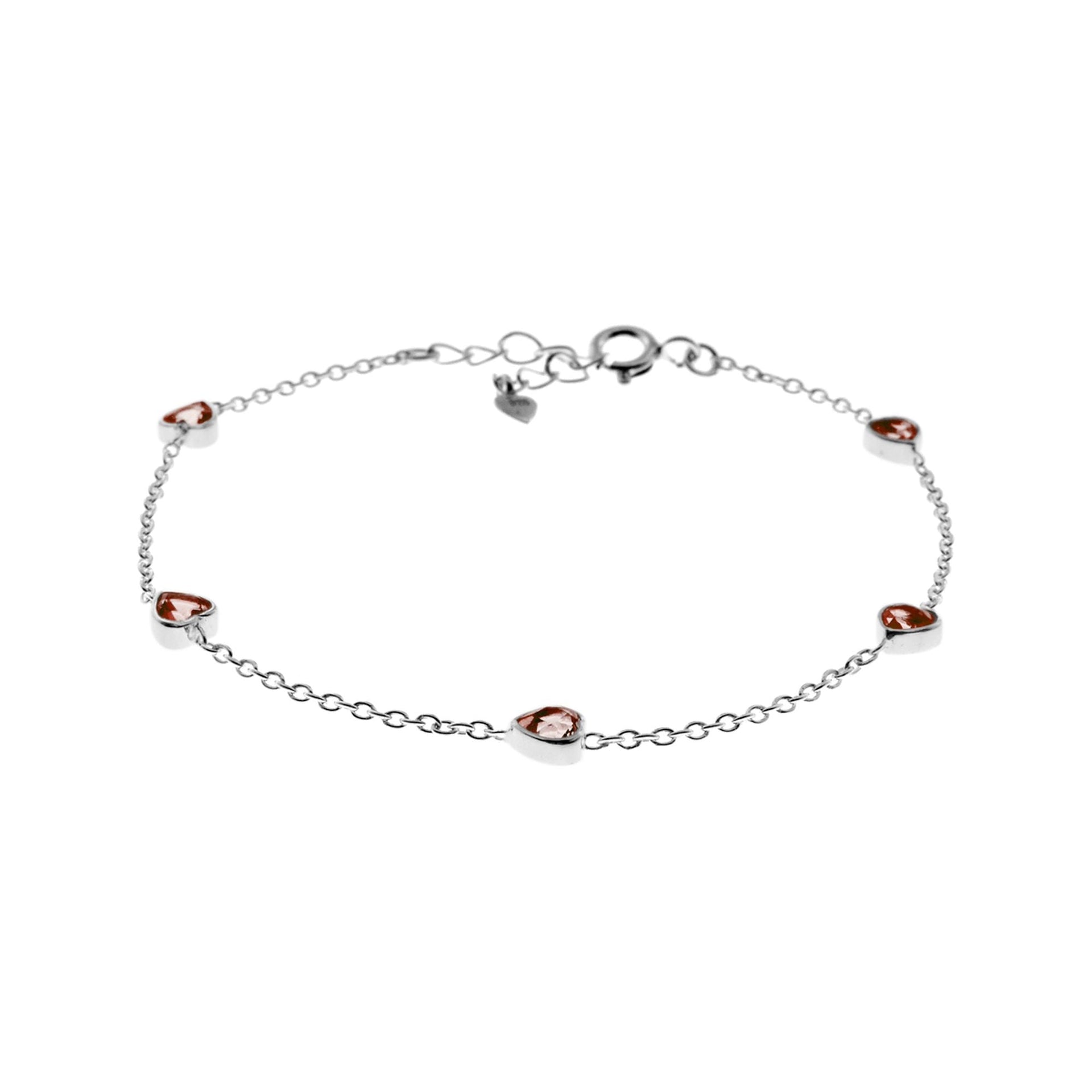 Samira garnet heart bracelet