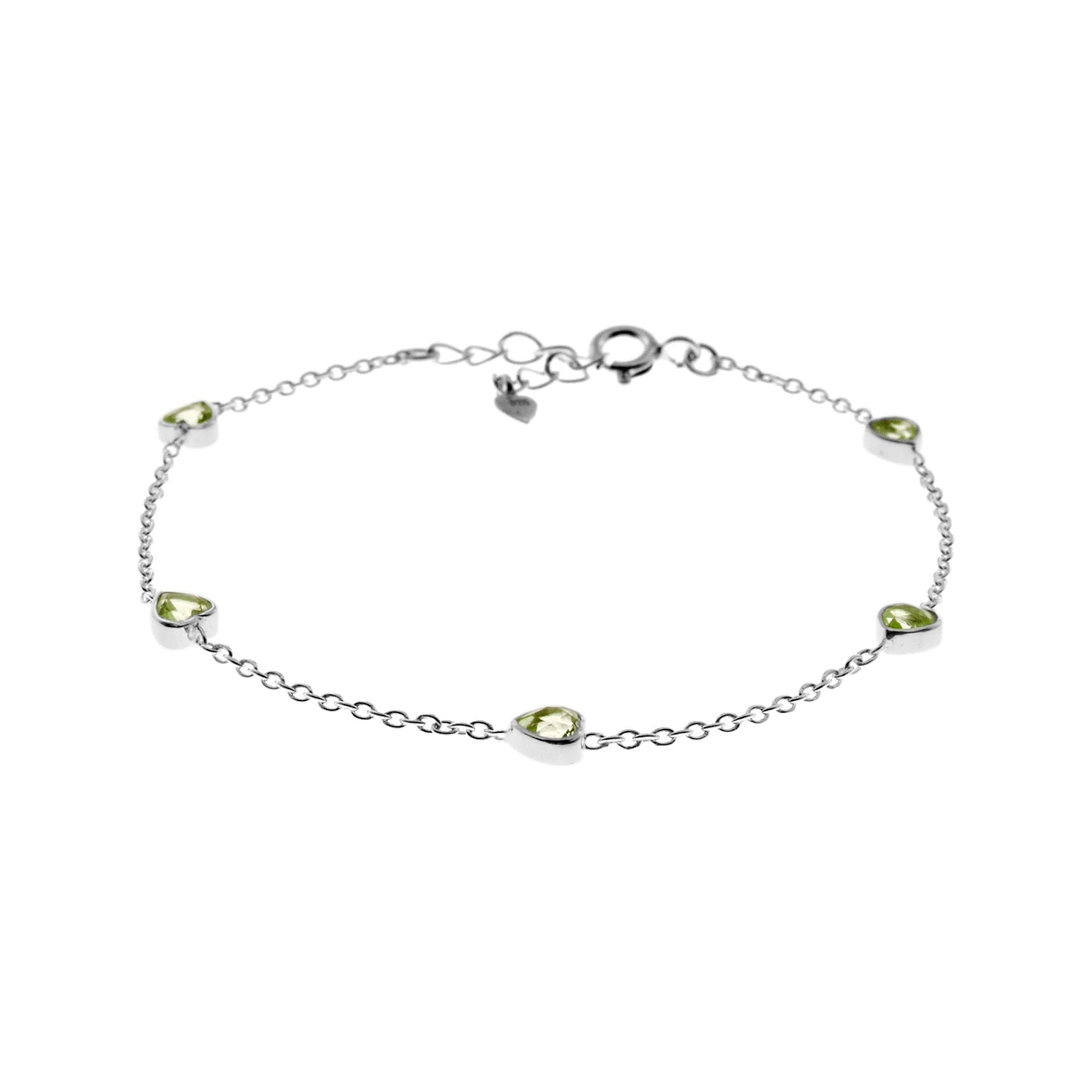 Samira peridot heart bracelet