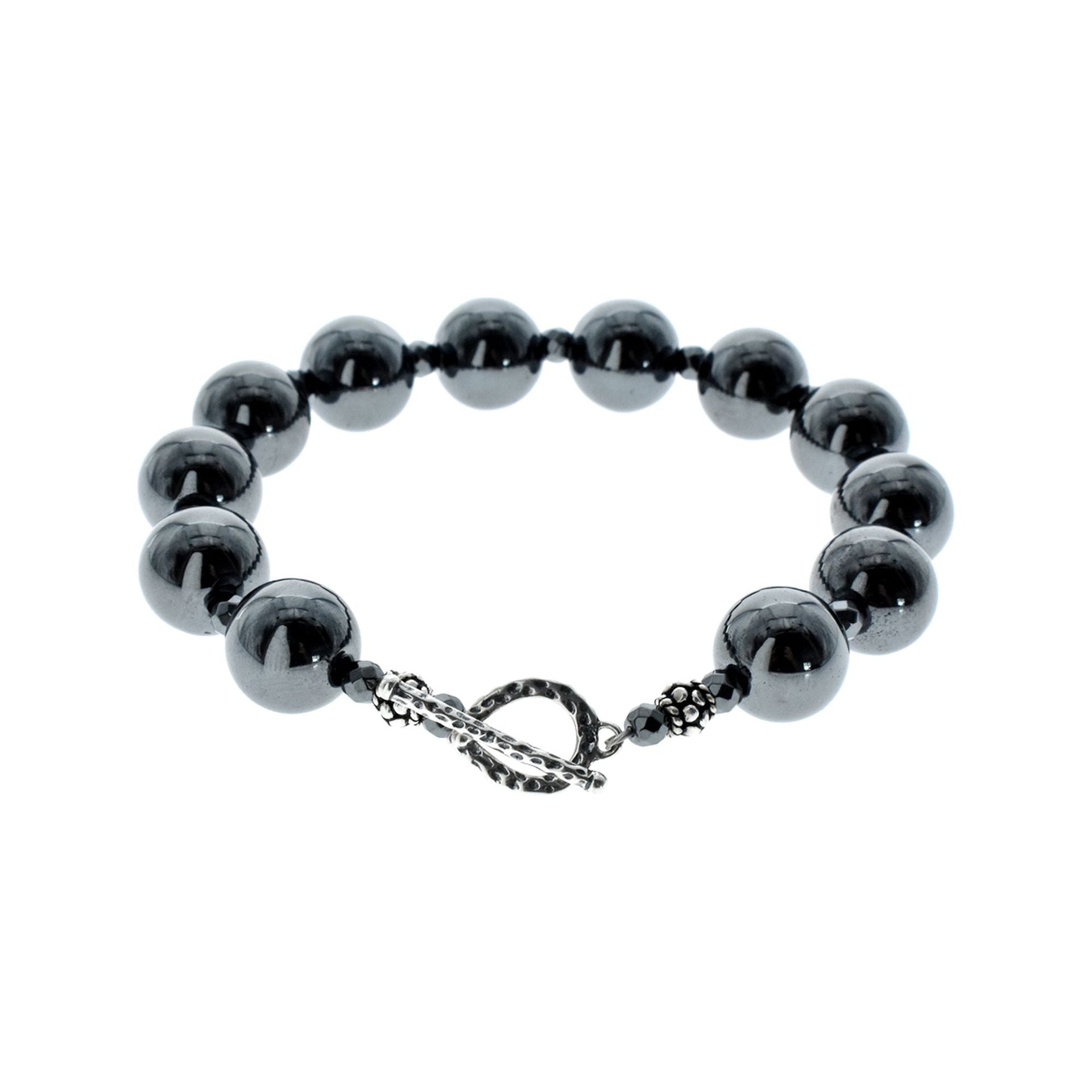 Chloe heavy 12 hematite beaded bracelet