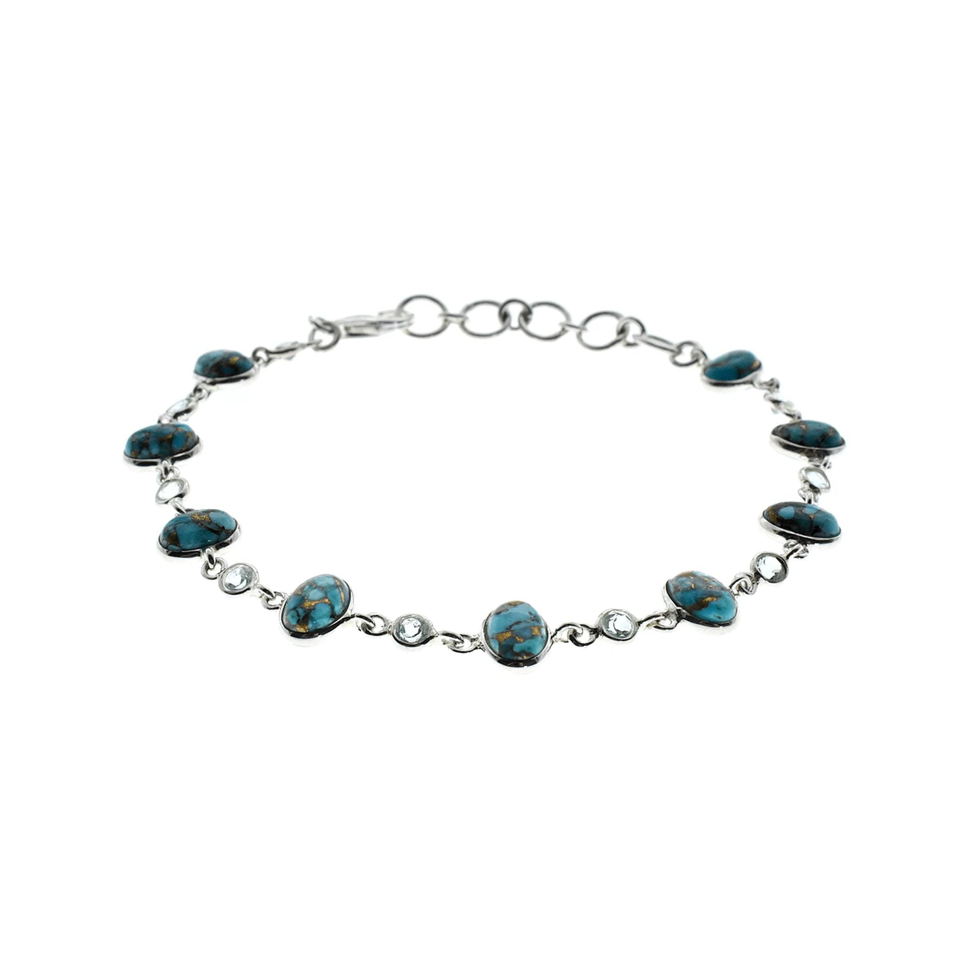 Bridget blue mohave & blue topaz bracelet