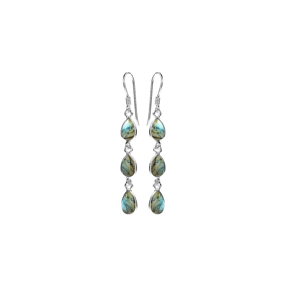 Bridget triple teardrop labradorite earrings