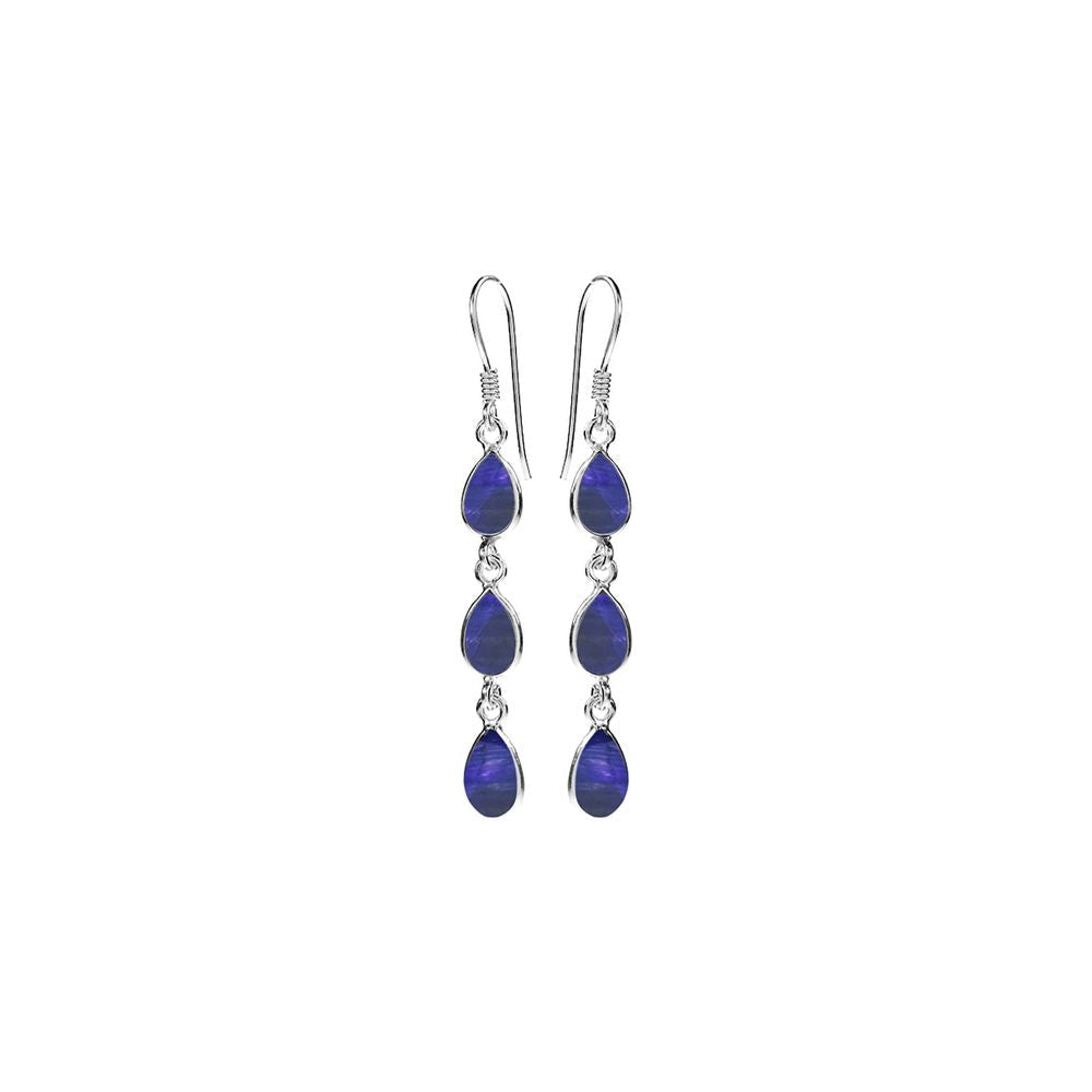 Bridget triple teardrop sapphire quartz earrings