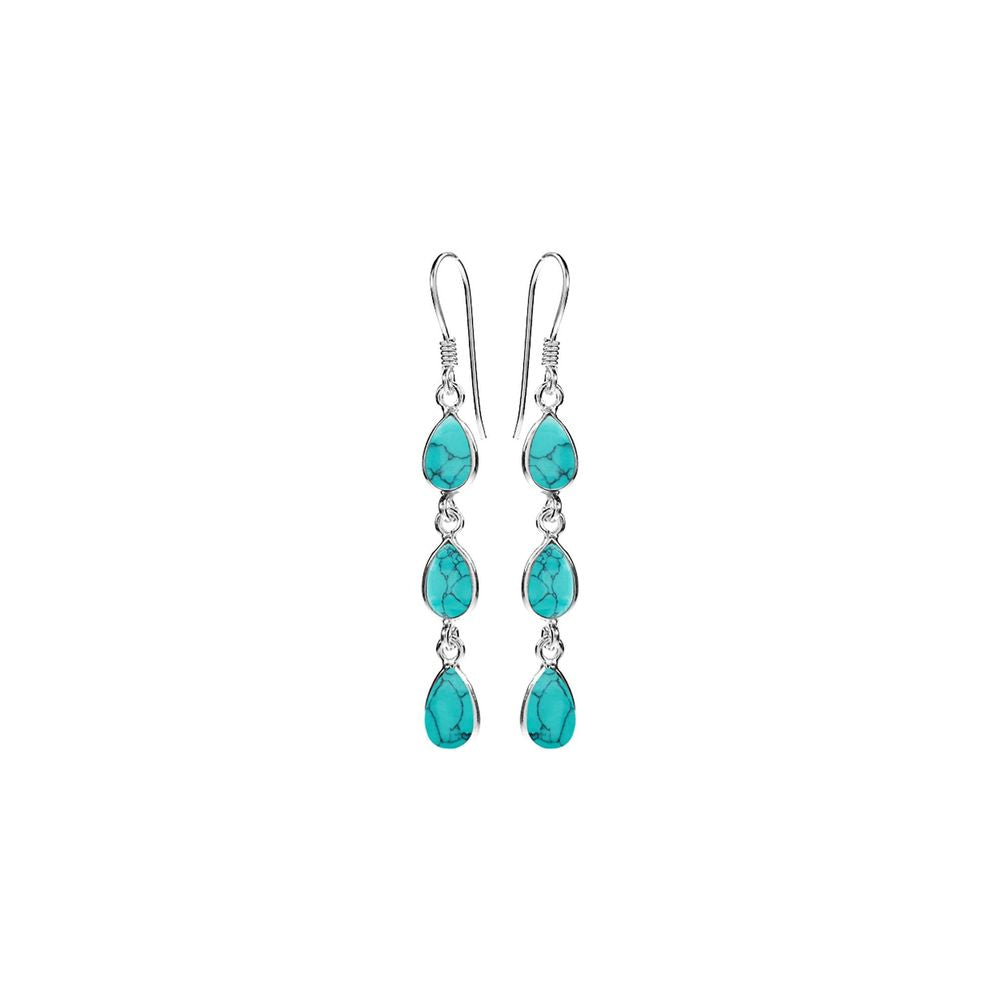 Bridget triple teardrop turquoise earrings